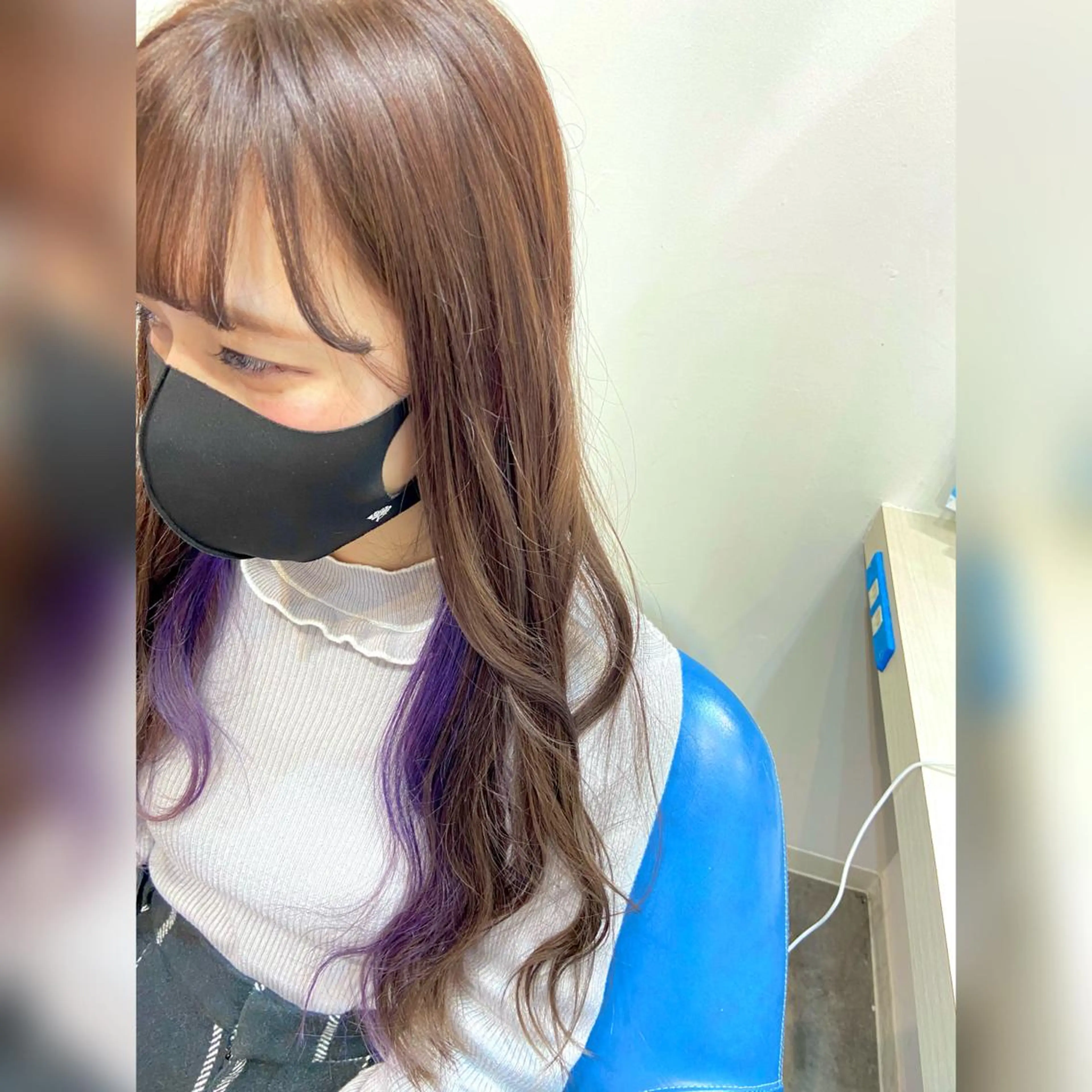 ロング カラー インナーカラー パープルカラー ヘアカラー ♥️ルフ🐒 ミレイ♥️のヘアスタイル