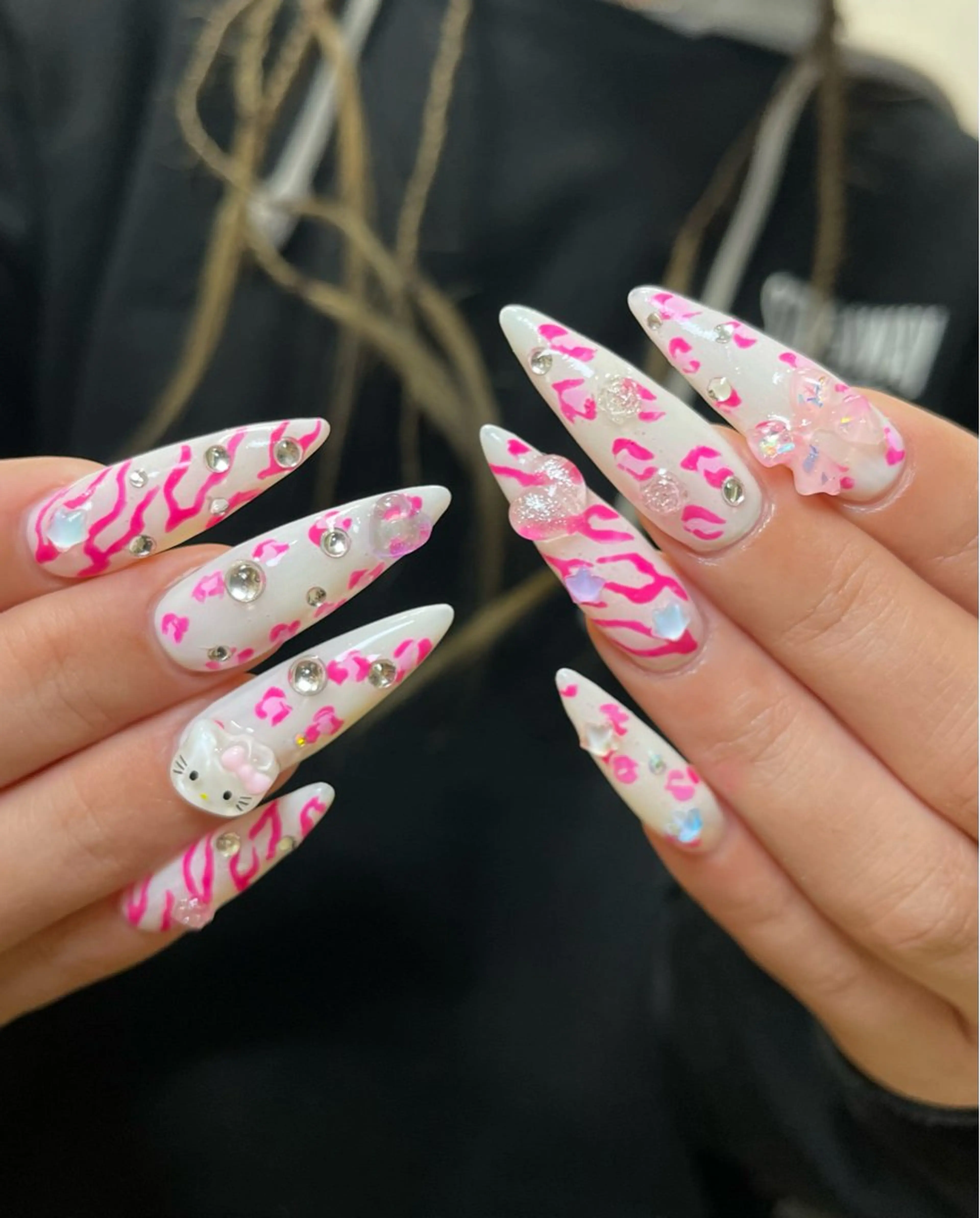 ロング めぐみのネイルサロン スタッフ練習のネイルデザイン