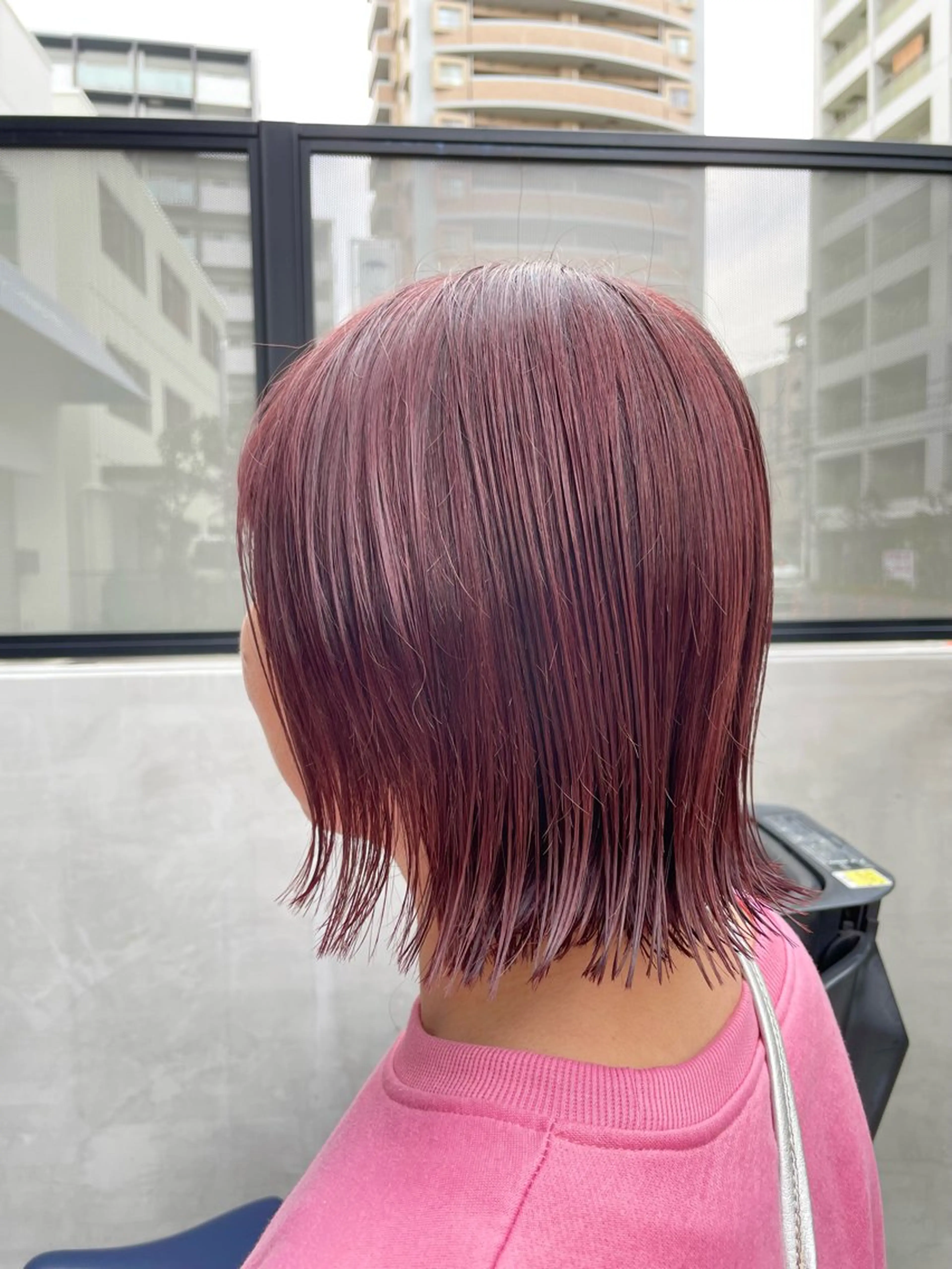 ショート カラー ブリーチ ブラウンカラー ピンクカラー ピンクブラウン すみとも るなのヘアスタイル