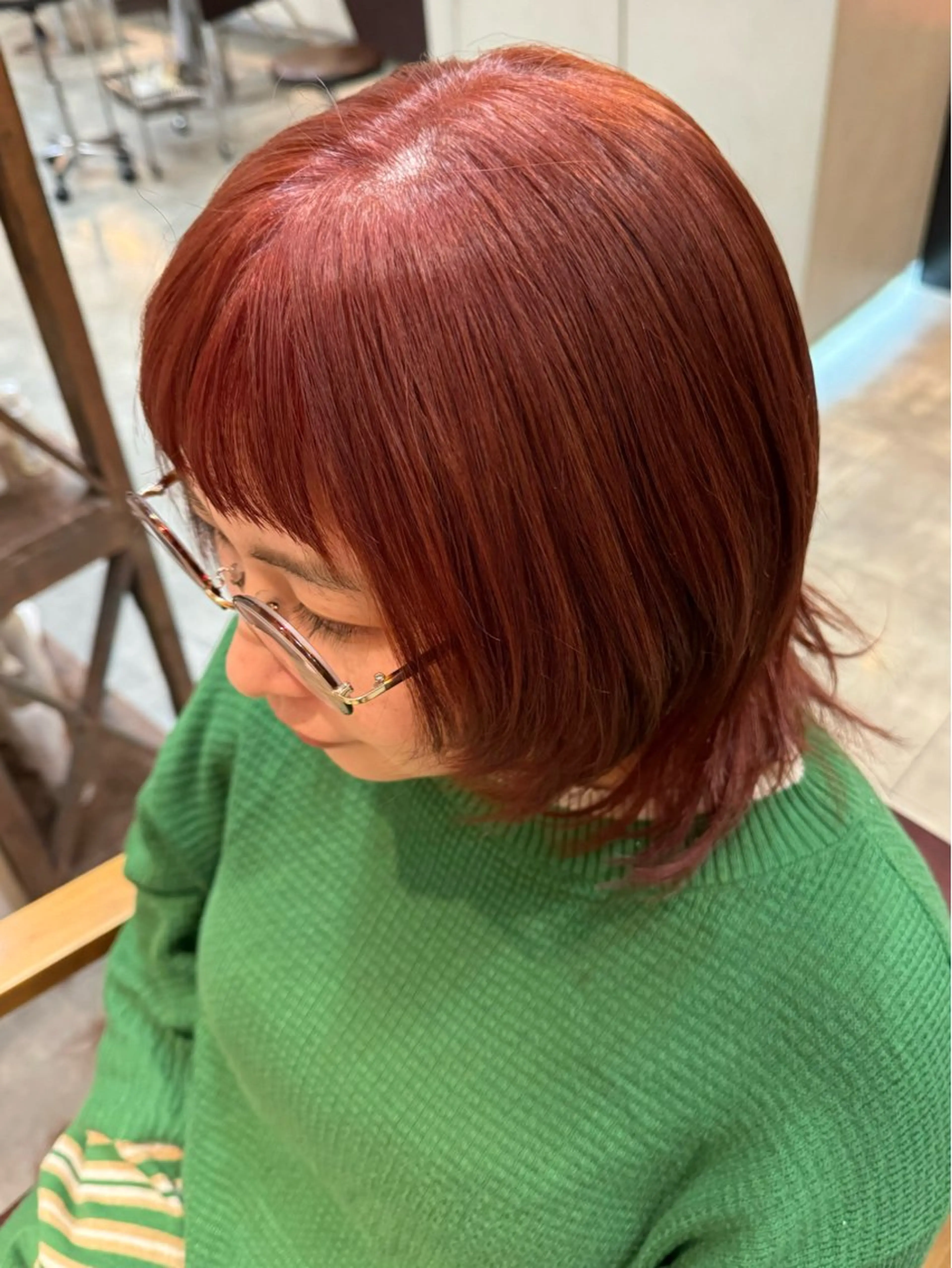 ミディアム カラー ブリーチ レッドカラー トリートメント gotoday shaire salon 神戸三宮所属・ショート/パーマ/ MIOのヘアスタイル