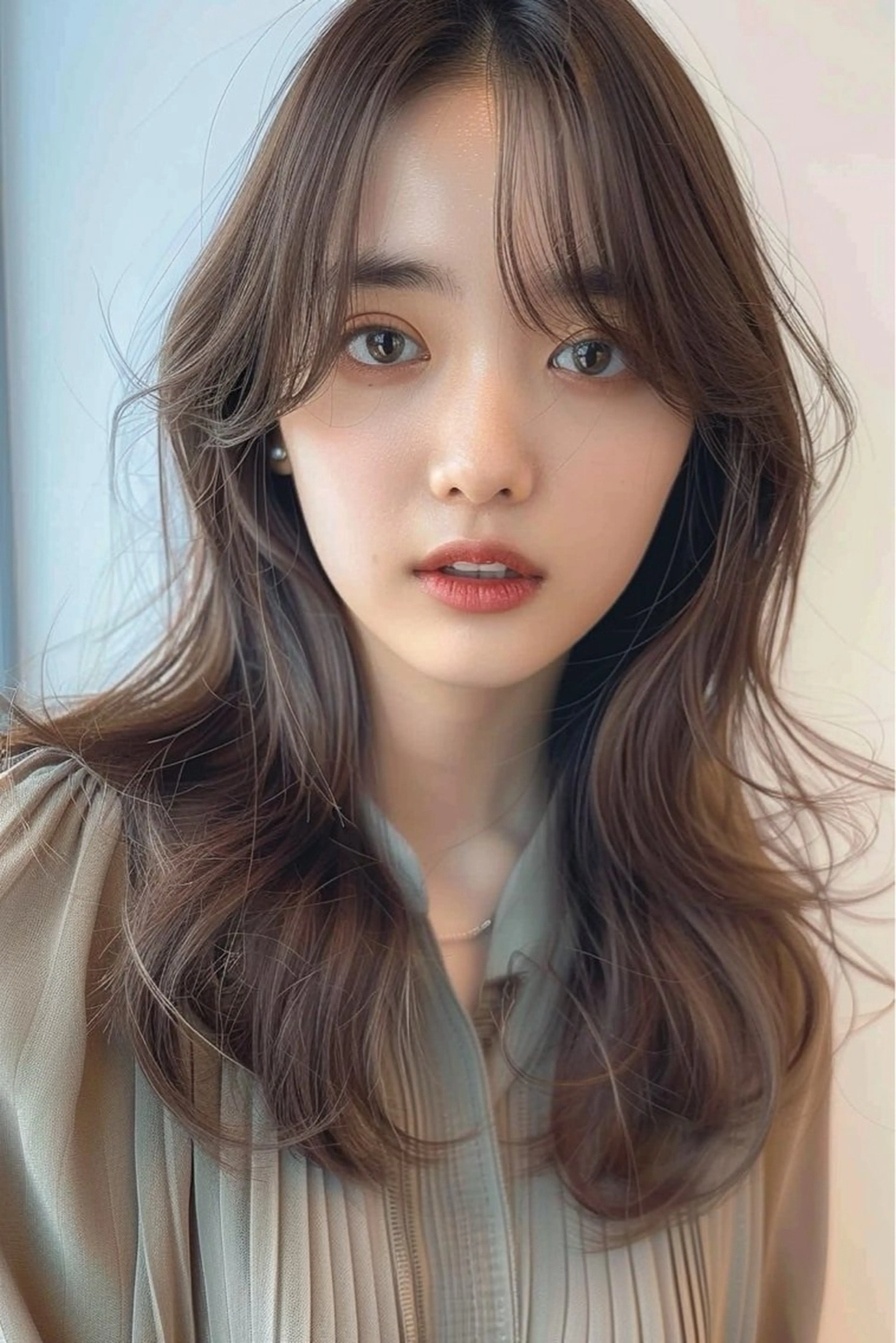 セミロング カット ヘアカラー トリートメント 新宿/韓国レイヤー/ 顔まわり/メンズヘアのヘアスタイル