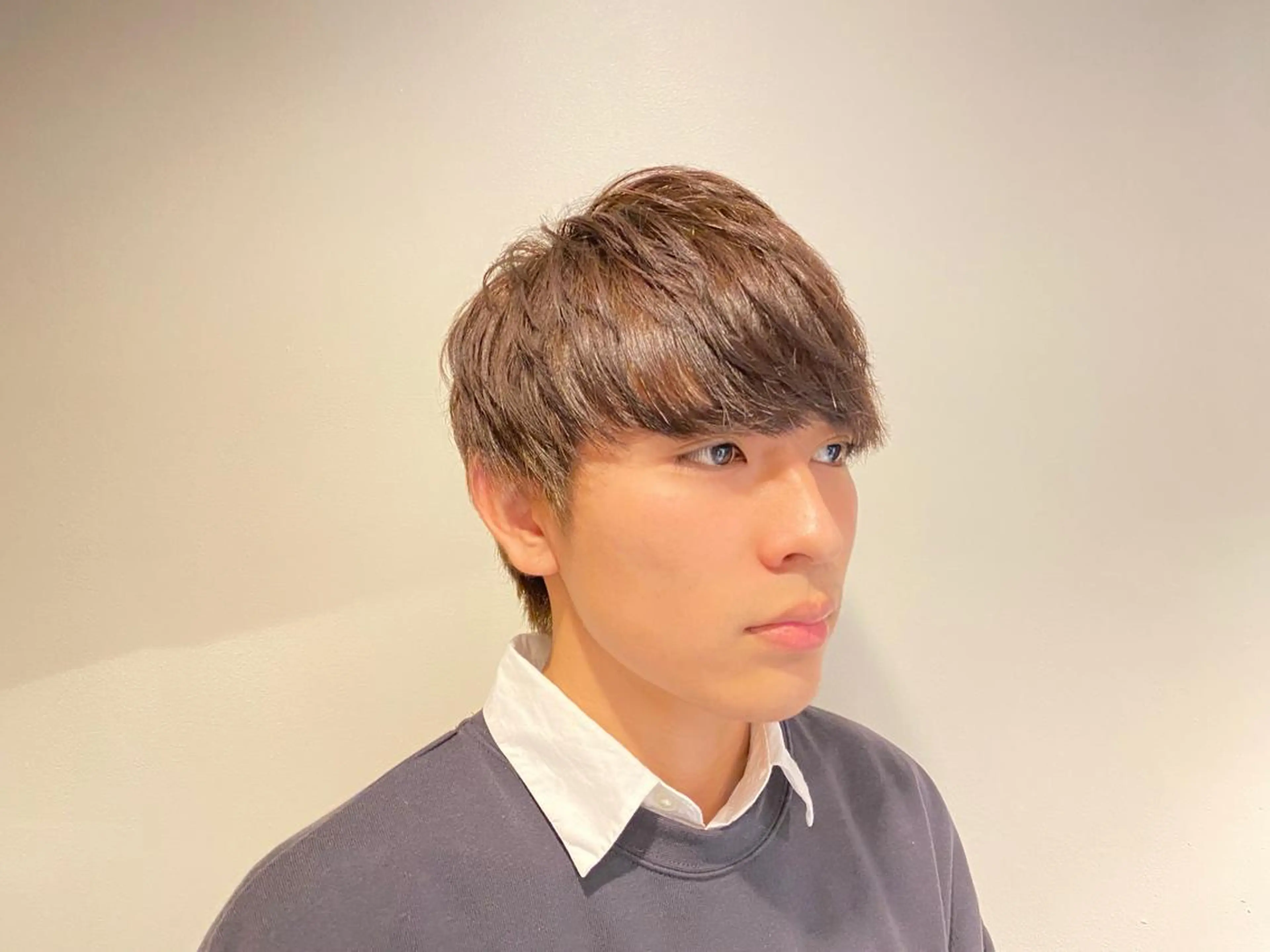 ショート カラー メンズ マッシュ 学生（メンズ向け） ベージュカラー 学生 カット ヘアカラー FLOW aoyama所属・✨レディース✨ 今だけカット￥０大石のヘアスタイル