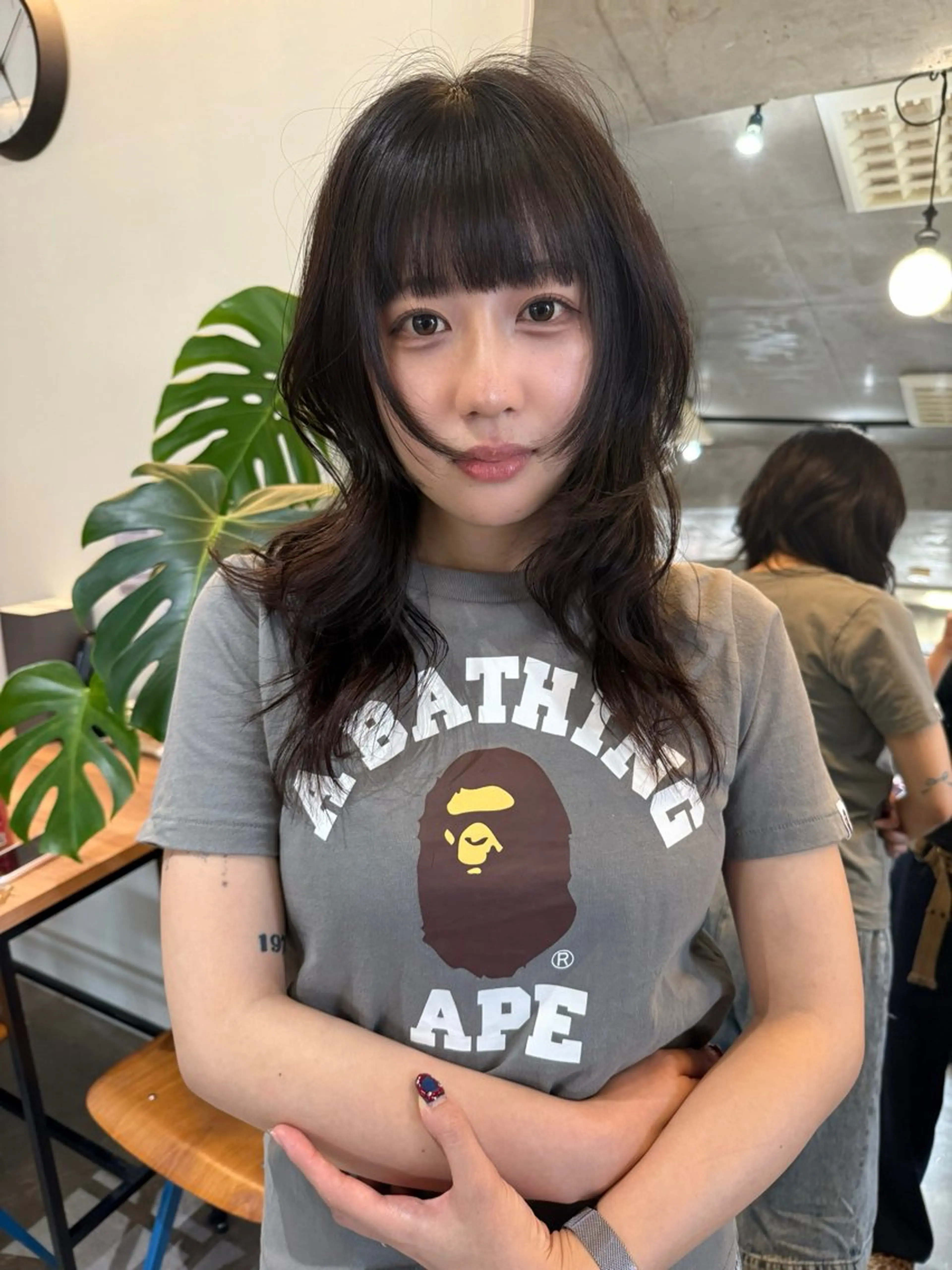 ミディアム ハッシュカット レイヤーカット カット レイヤーカット\ウル フ　chinatsuのヘアスタイル