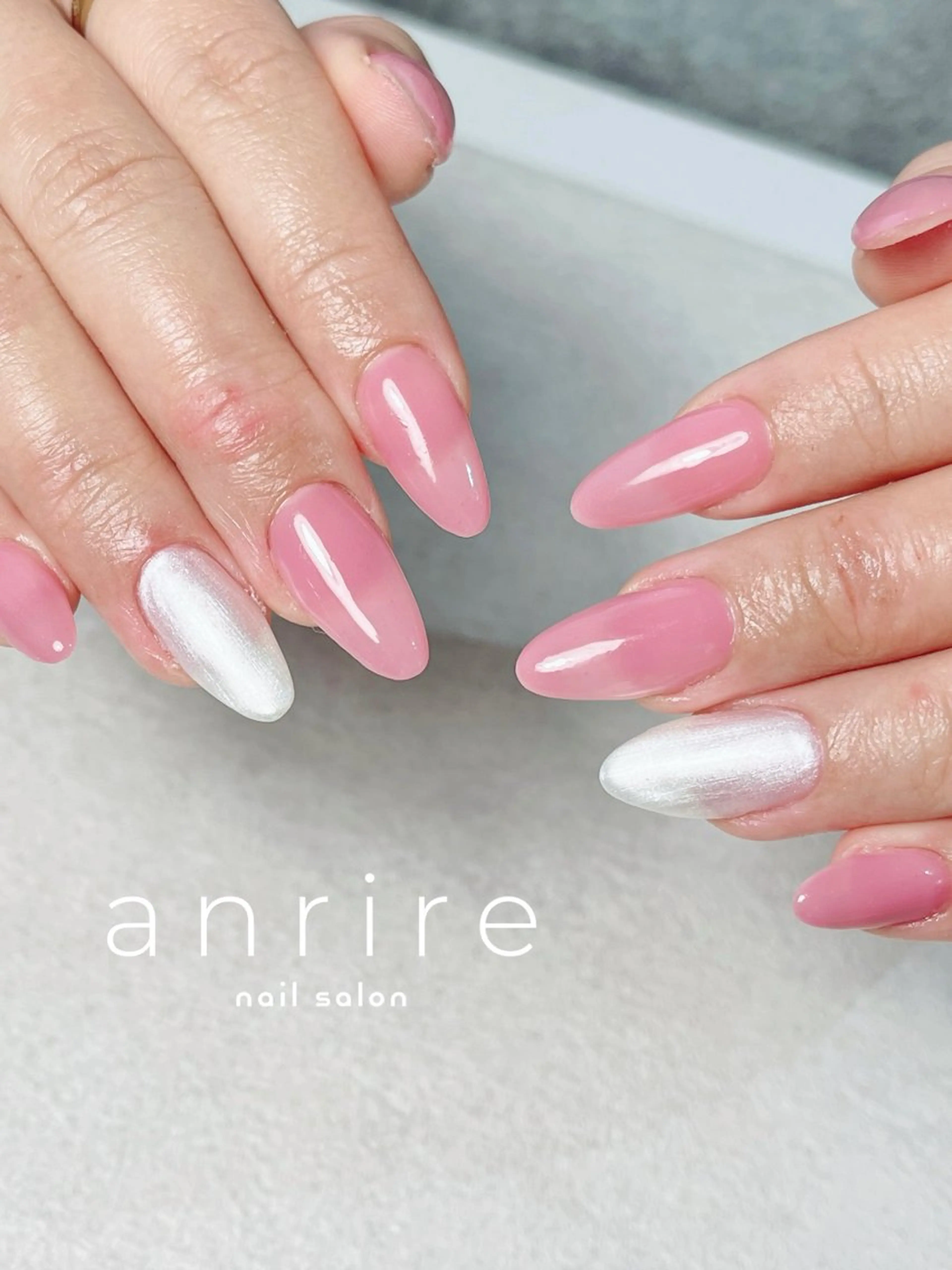 ネイル ジェルネイル ロングネイル ワンカラーネイル パラジェル ピンク ハンドネイル nailsalon anrireのネイルデザイン