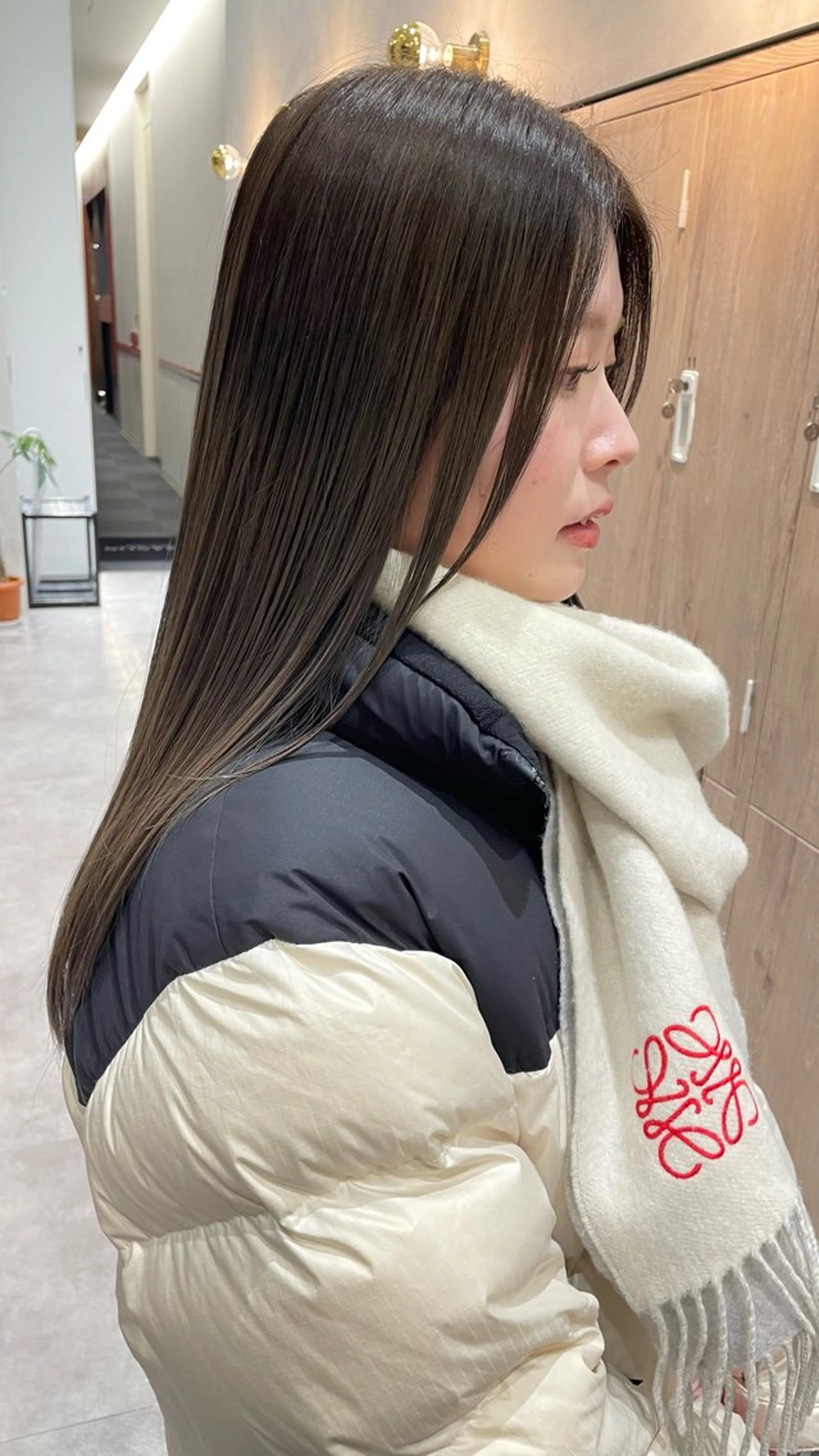 ロング カット ヘアカラー ヘアセット 韓国メンズヘア　ミル クティボブ　足立佳代のヘアスタイル