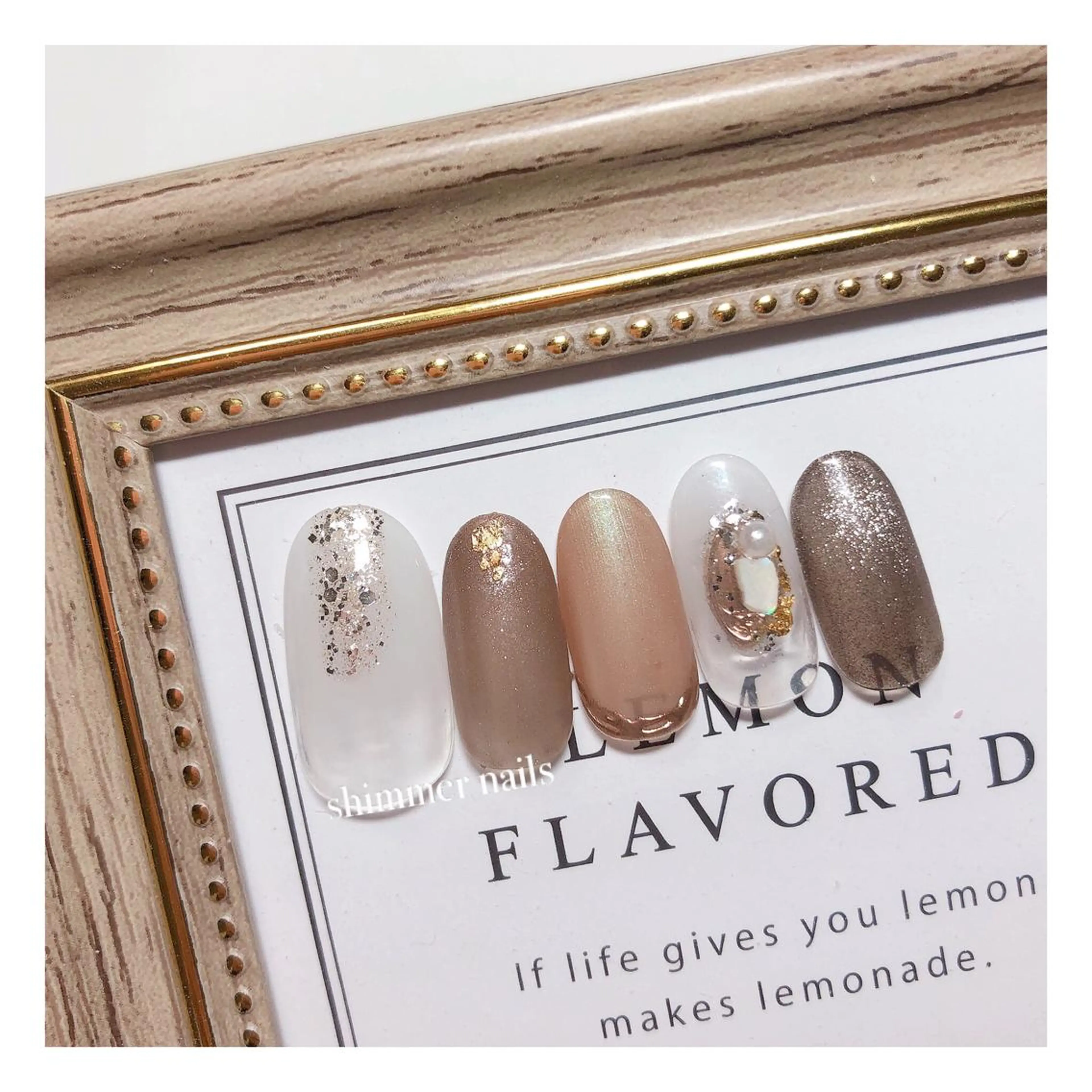 ネイル ブラウン shimmer nailsのネイルデザイン