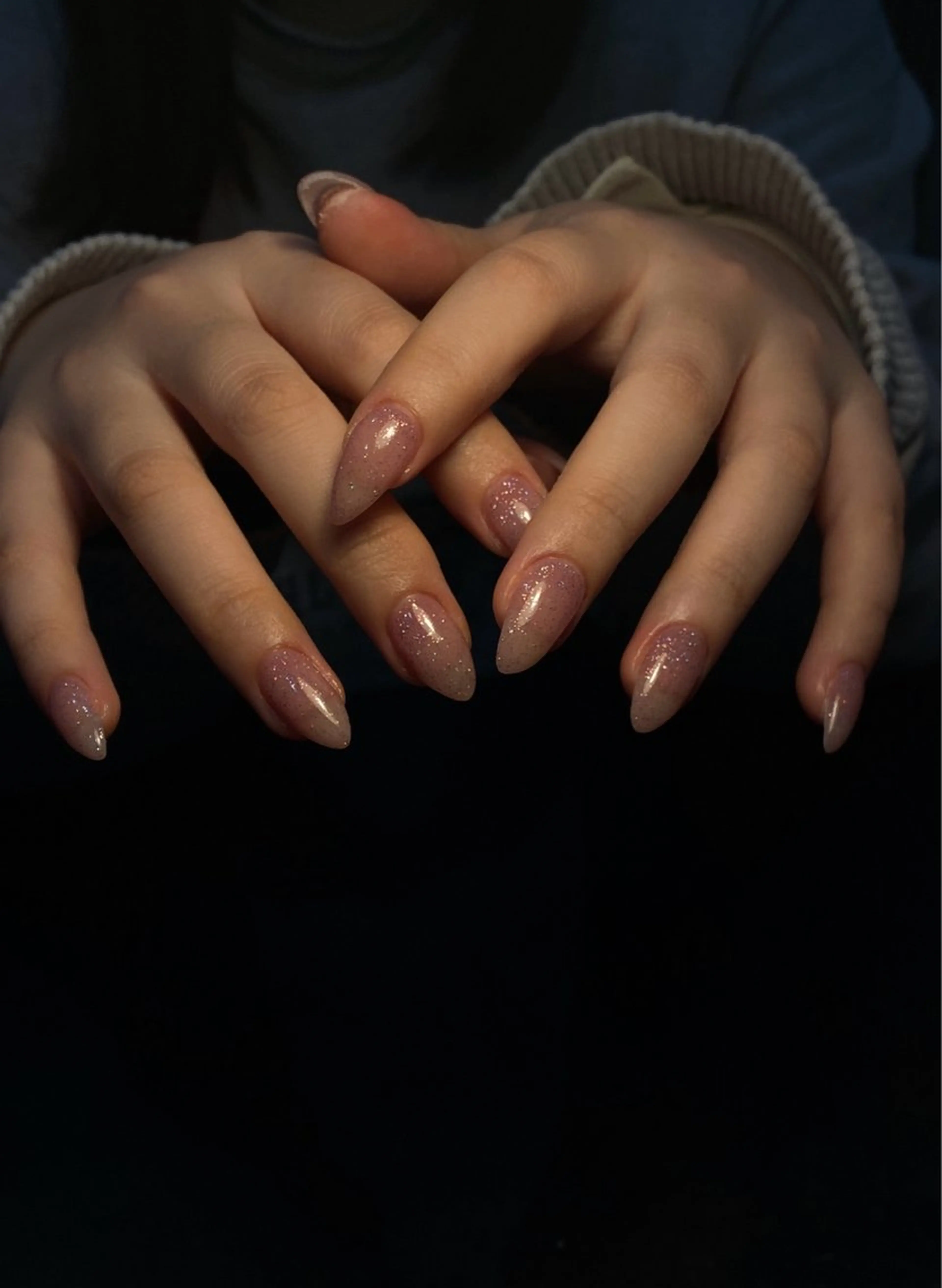 ネイル ラメ(グリッター) ハンドネイル ハンドケア 渡邉あい/青山/ simpleのネイルデザイン