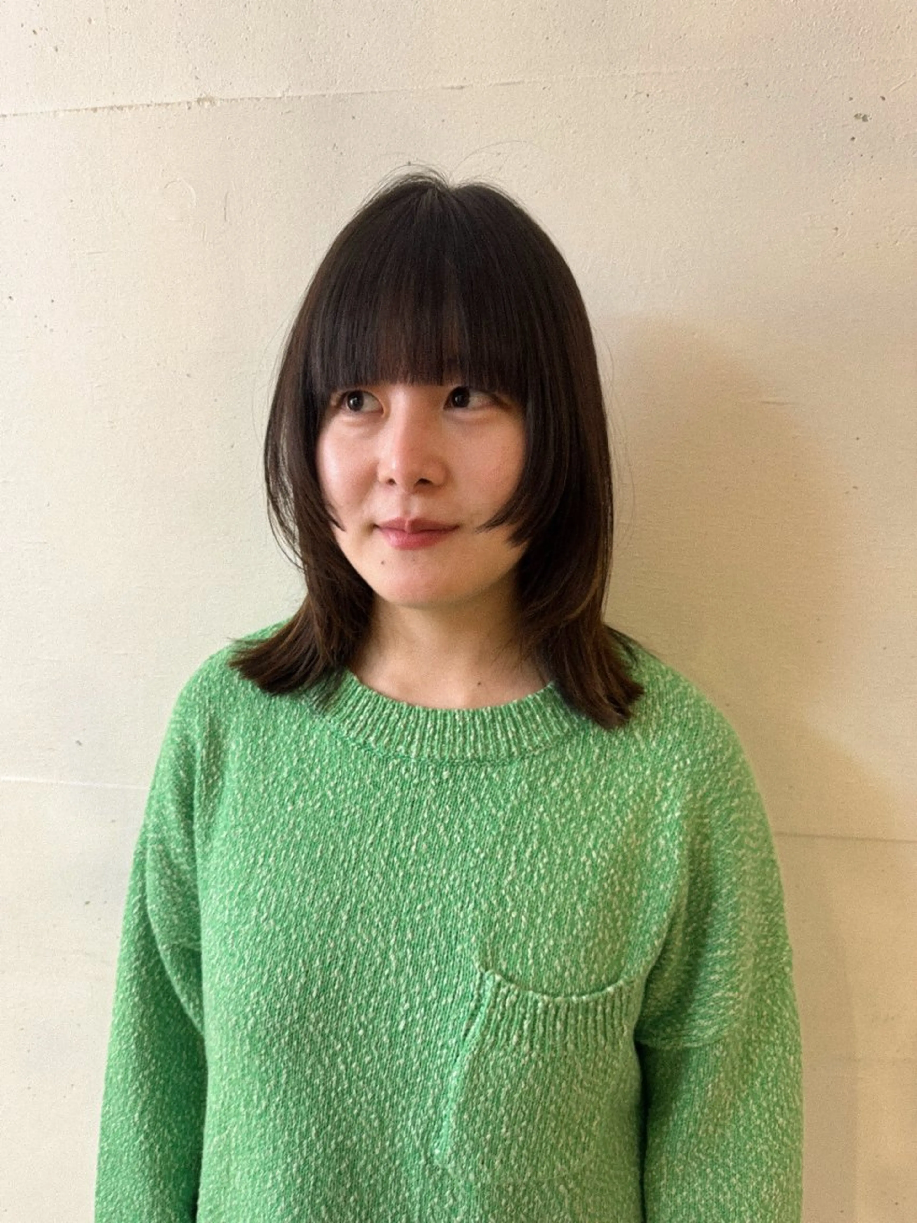 ミディアム レイヤーカット riko*.+ﾟ 韓国風パーマのヘアスタイル