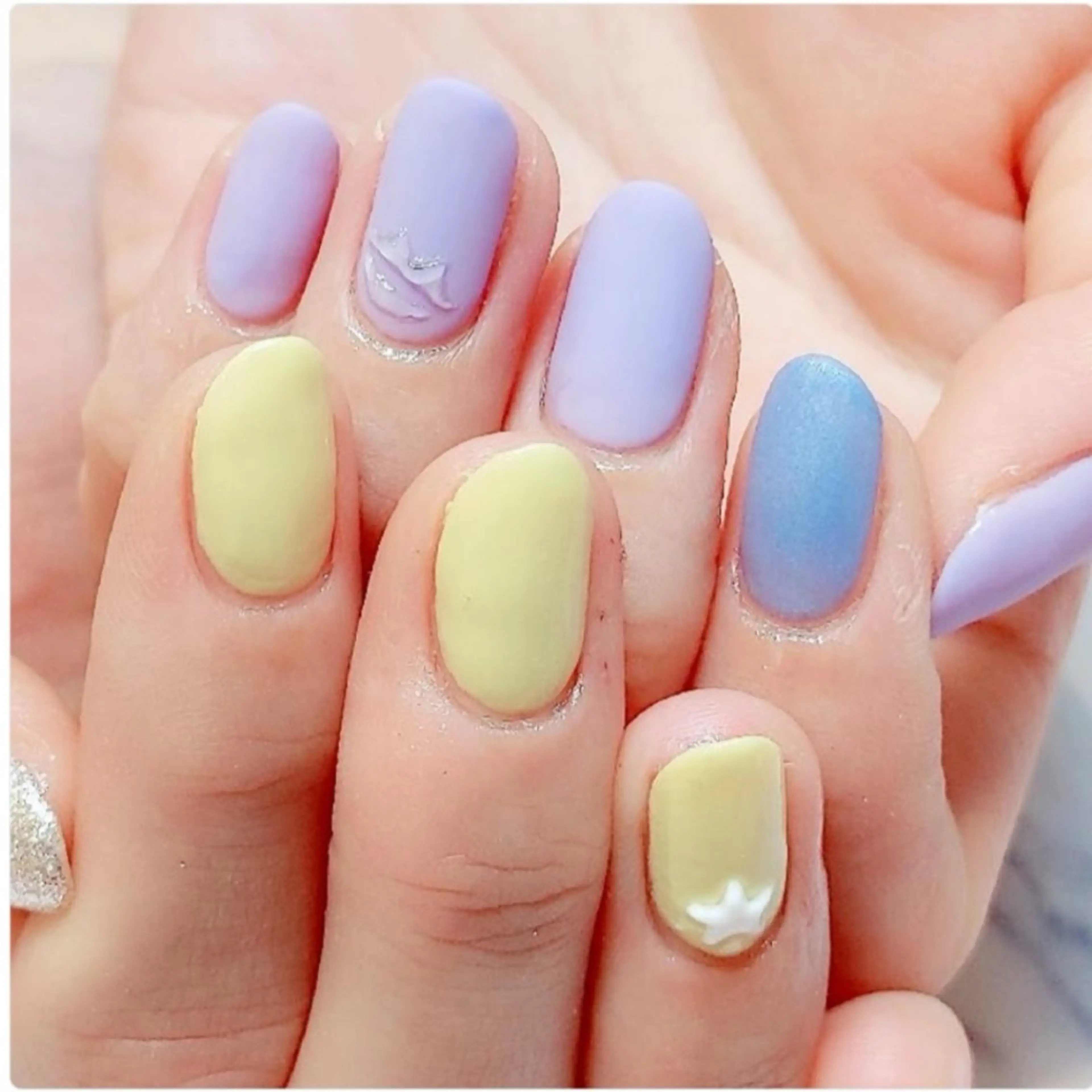 ネイル マットネイル パステルネイル 多賀城 パラジェルのネイルデザイン