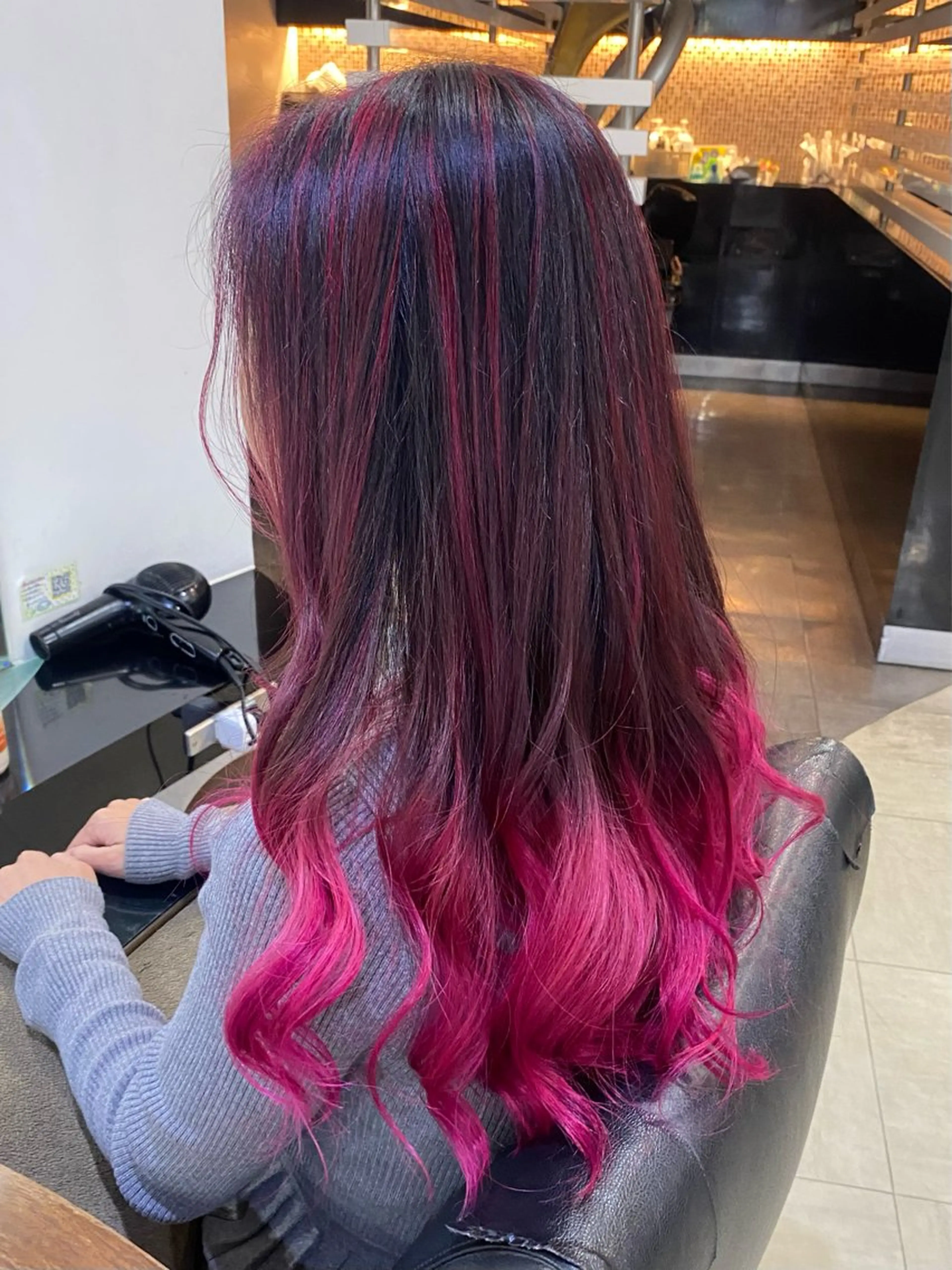 ロング カラー ヘアアレンジ バレイヤージュ レイヤーカット 烏山 達也のヘアスタイル