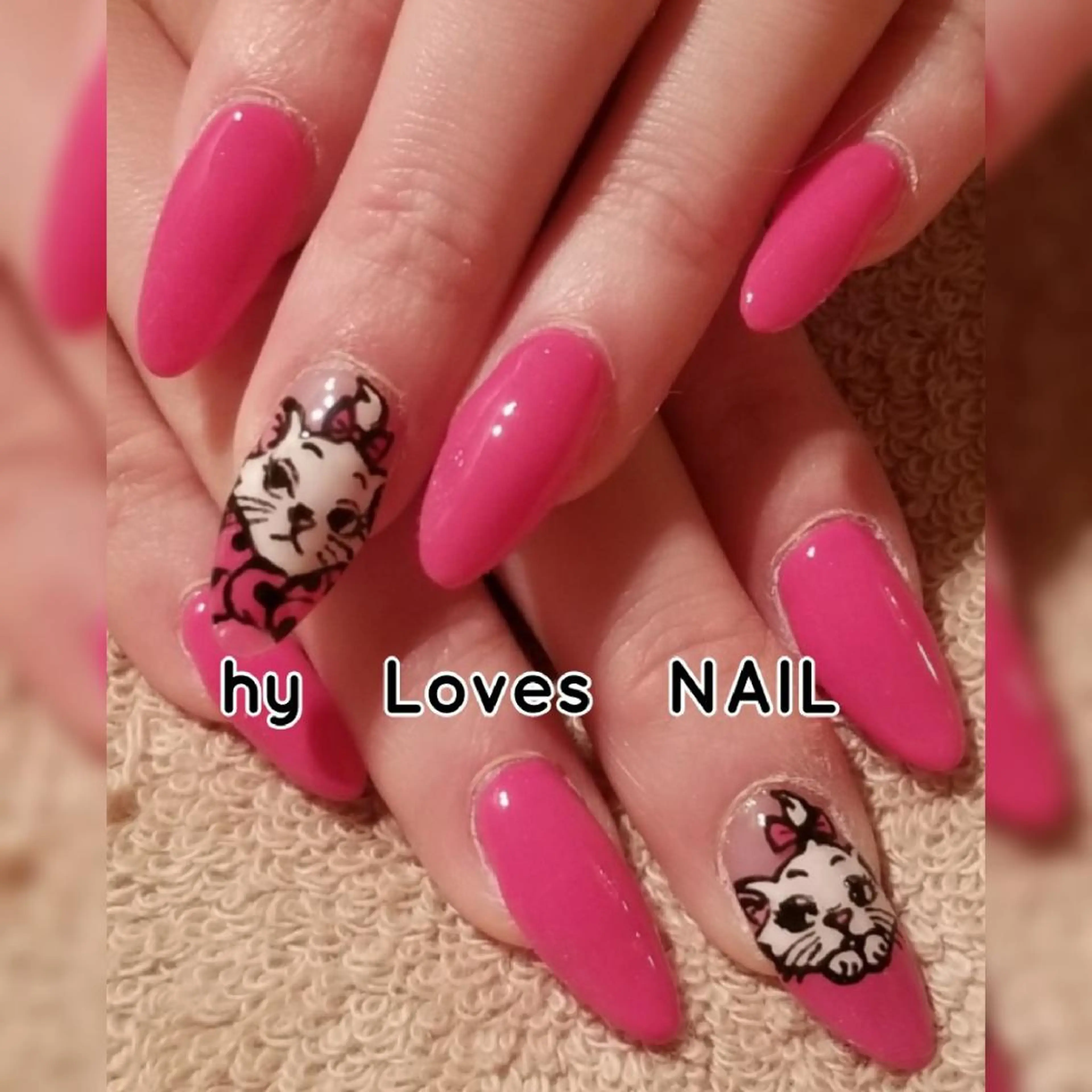 ネイル アートネイル ジェルネイル ハードジェル ミディアムネイル ピンク ハンドネイル よしだ ひろきのネイルデザイン