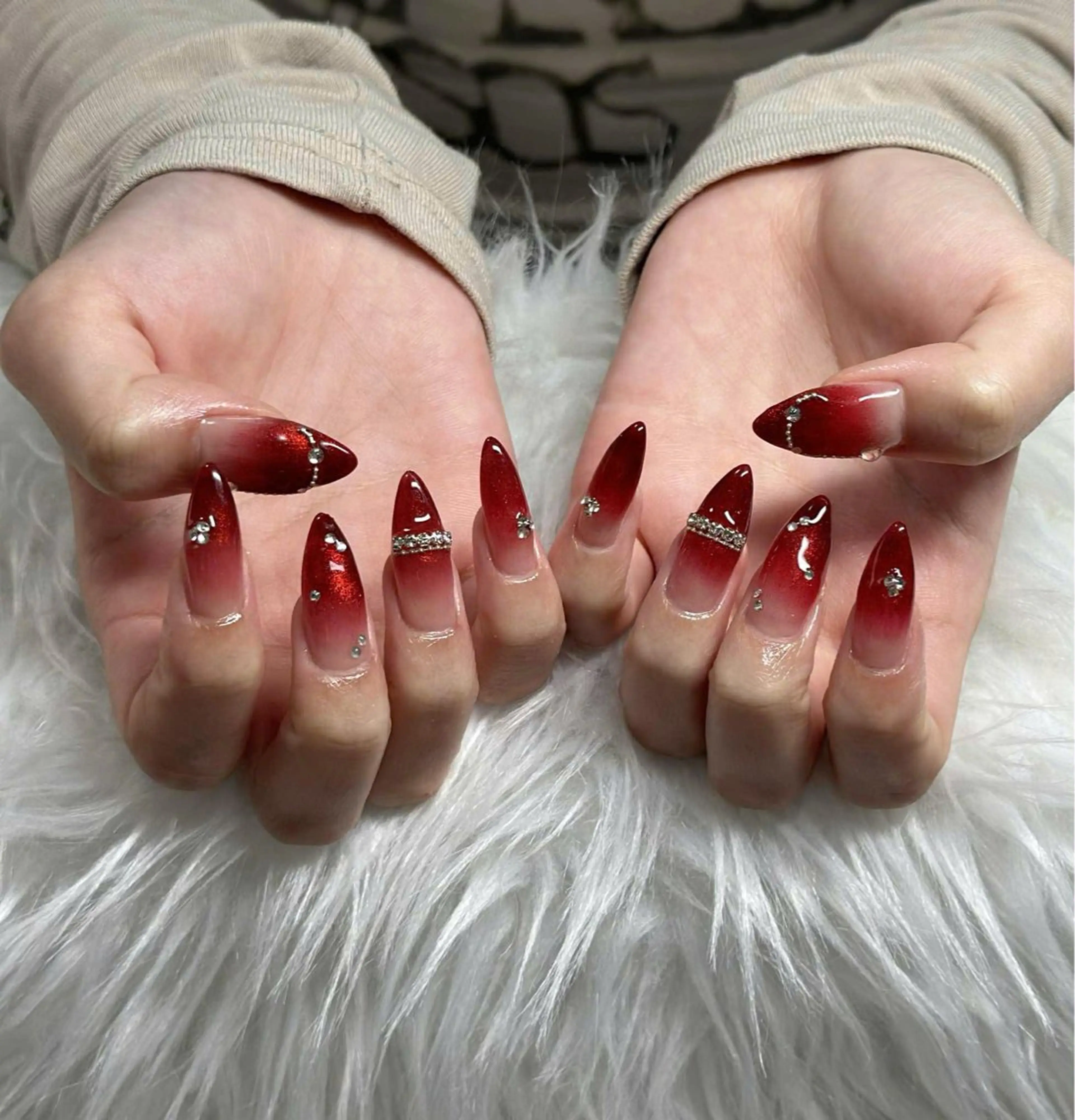 ネイル フレンチネイル ジェルネイル ガラスフレンチ ハロウィン ハート ハンドネイル H.baby Nail Salonのネイルデザイン