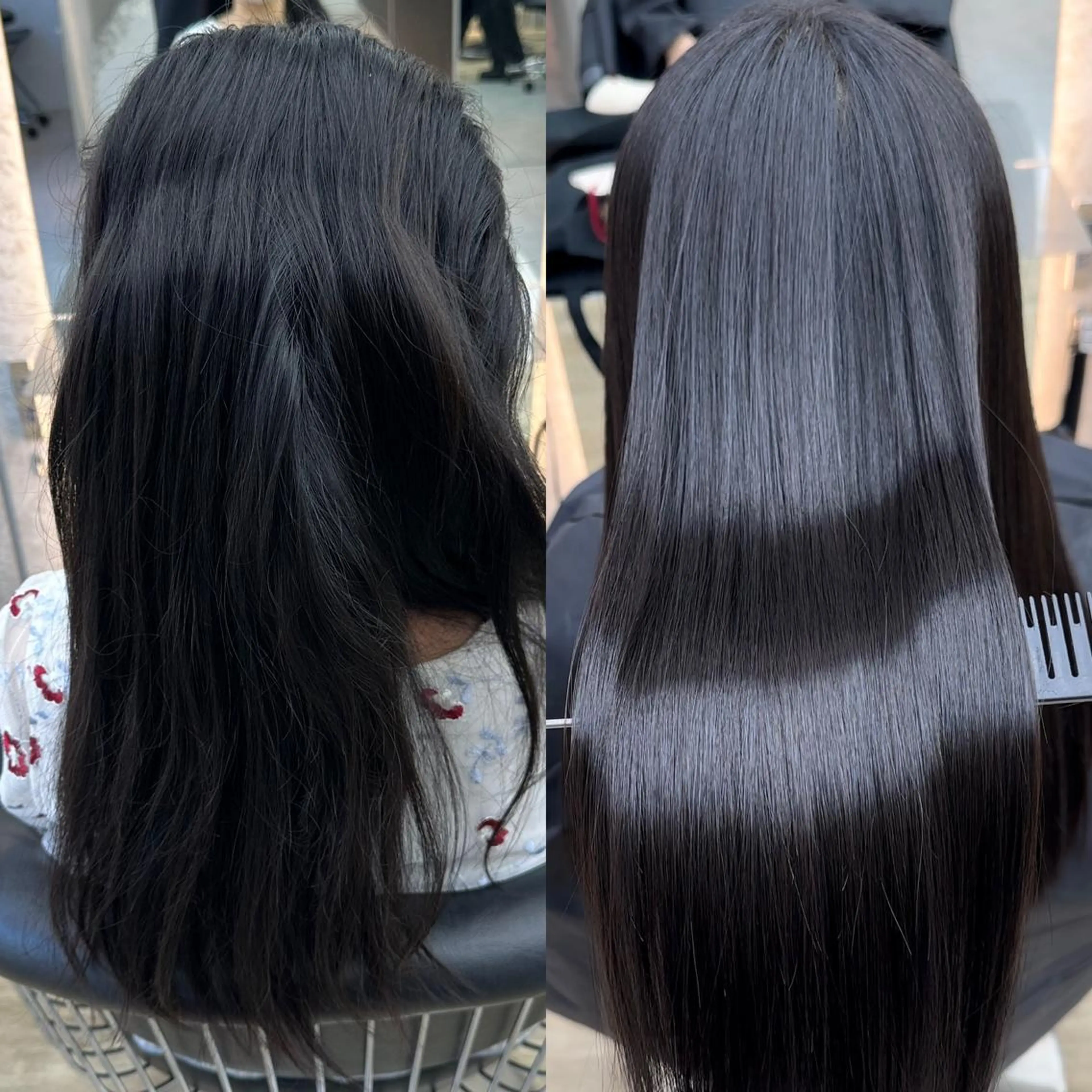 ロング パーマ カット ヘアカラー 縮毛矯正 トリートメント 縮毛/レイヤー 韓国/橋口のヘアスタイル