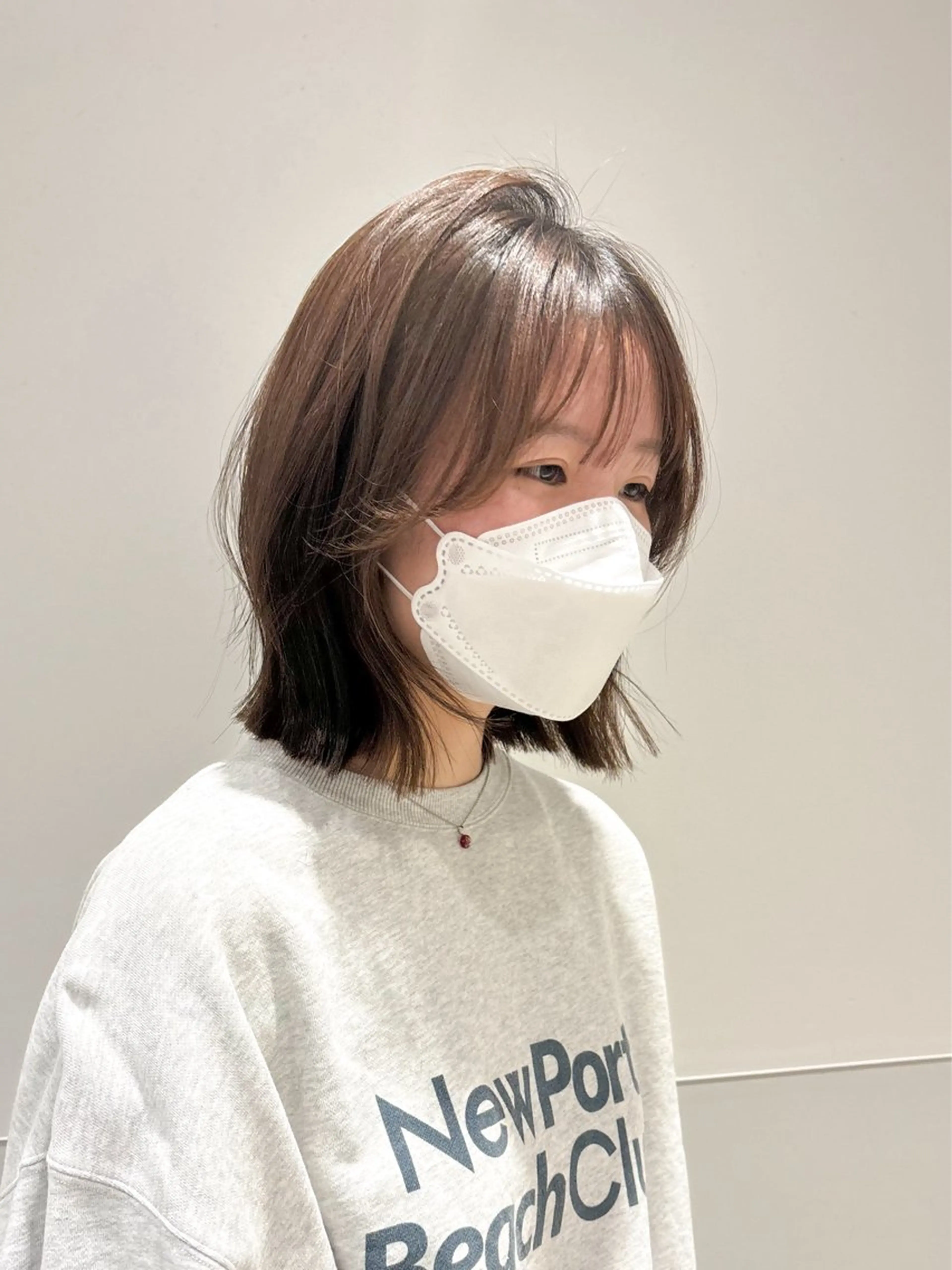 ショート カラー パーマ ヘアアレンジ メンズ カット 縮毛矯正 トリートメント 切りっぱなしヘアボブ ミディアムヘアRYOのヘアスタイル