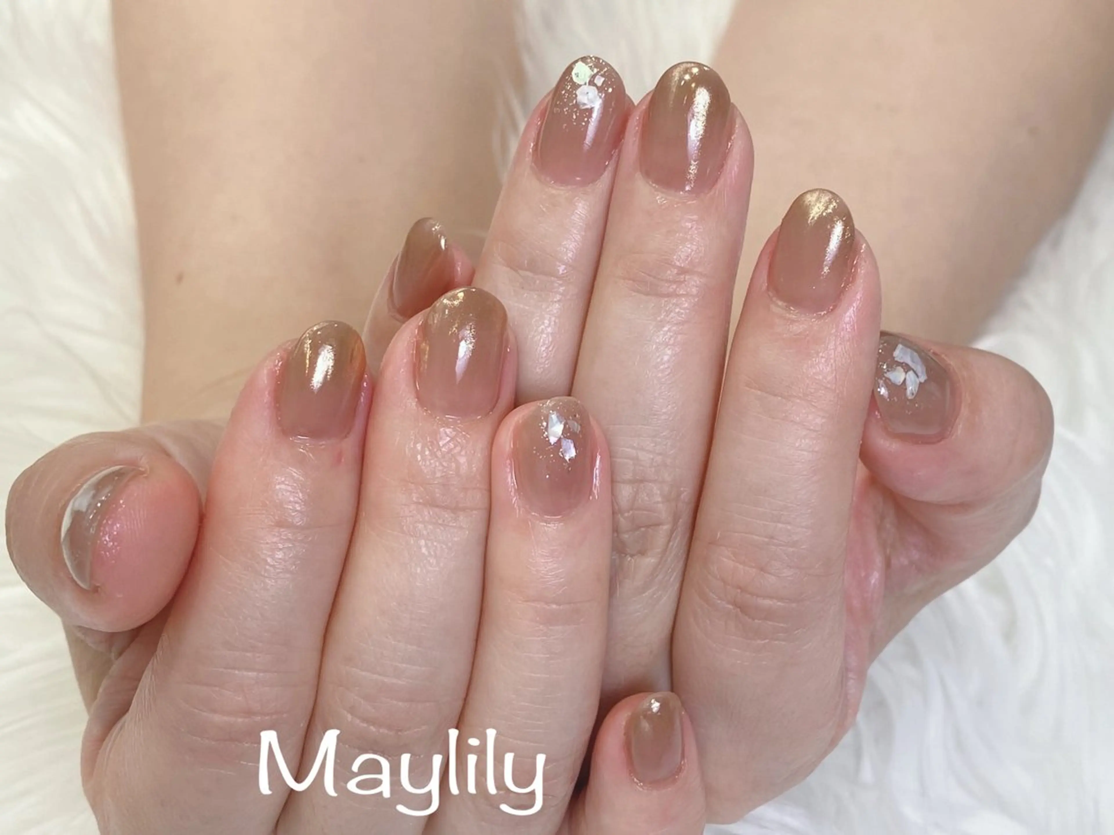 ネイル ブラウン ハンドネイル Nail care salon Maylily所属・Nail salon Maylilyのネイルデザイン
