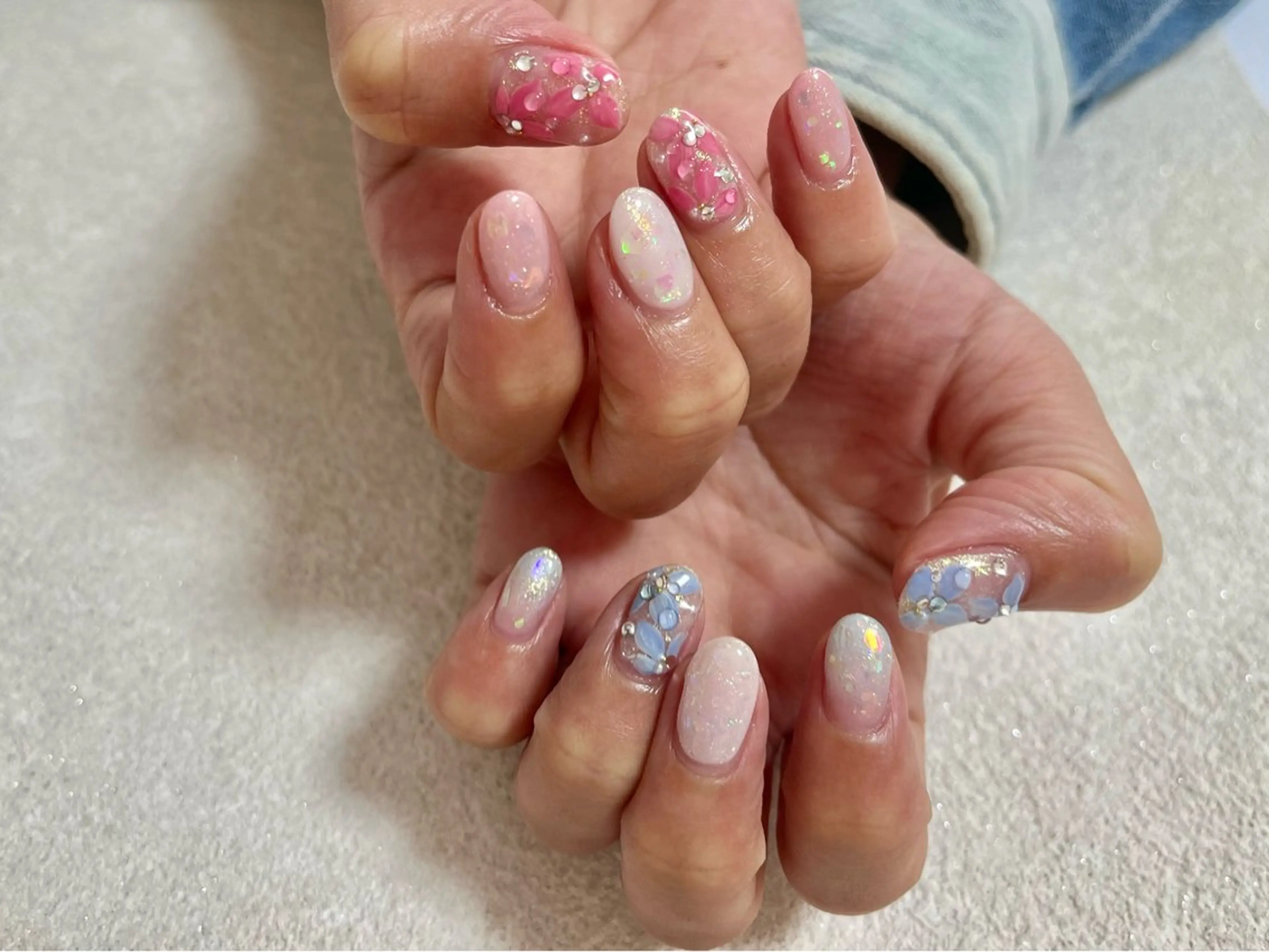 ネイル ジェルネイル メンズネイル パラジェル 春ネイル ワンホンネイル kiki nail たまプラーザのネイルデザイン