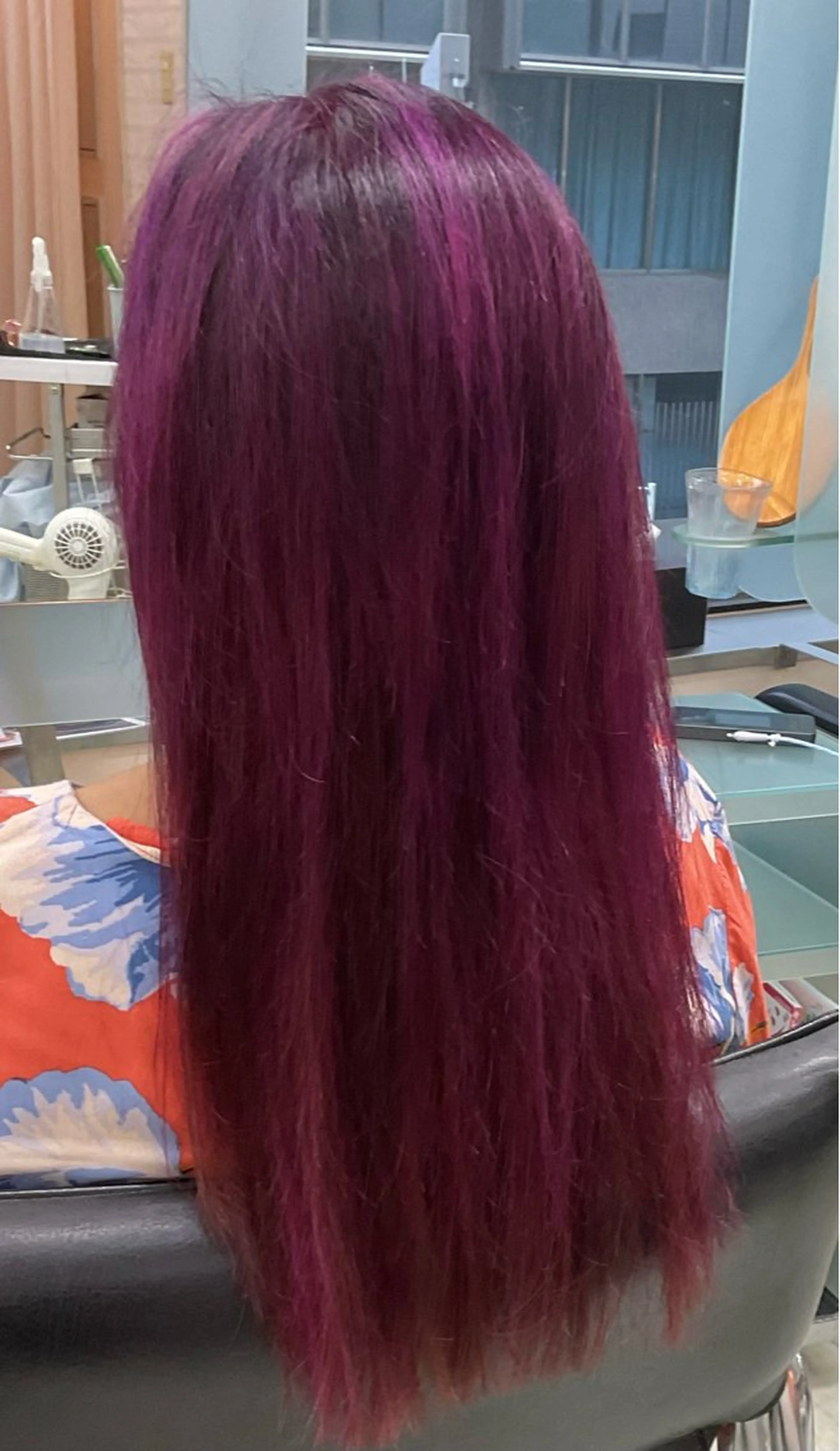 ロング カラー ヘアアレンジ ブリーチ バイオレットカラー au栄矢場町 水素髪質改善Tのヘアスタイル