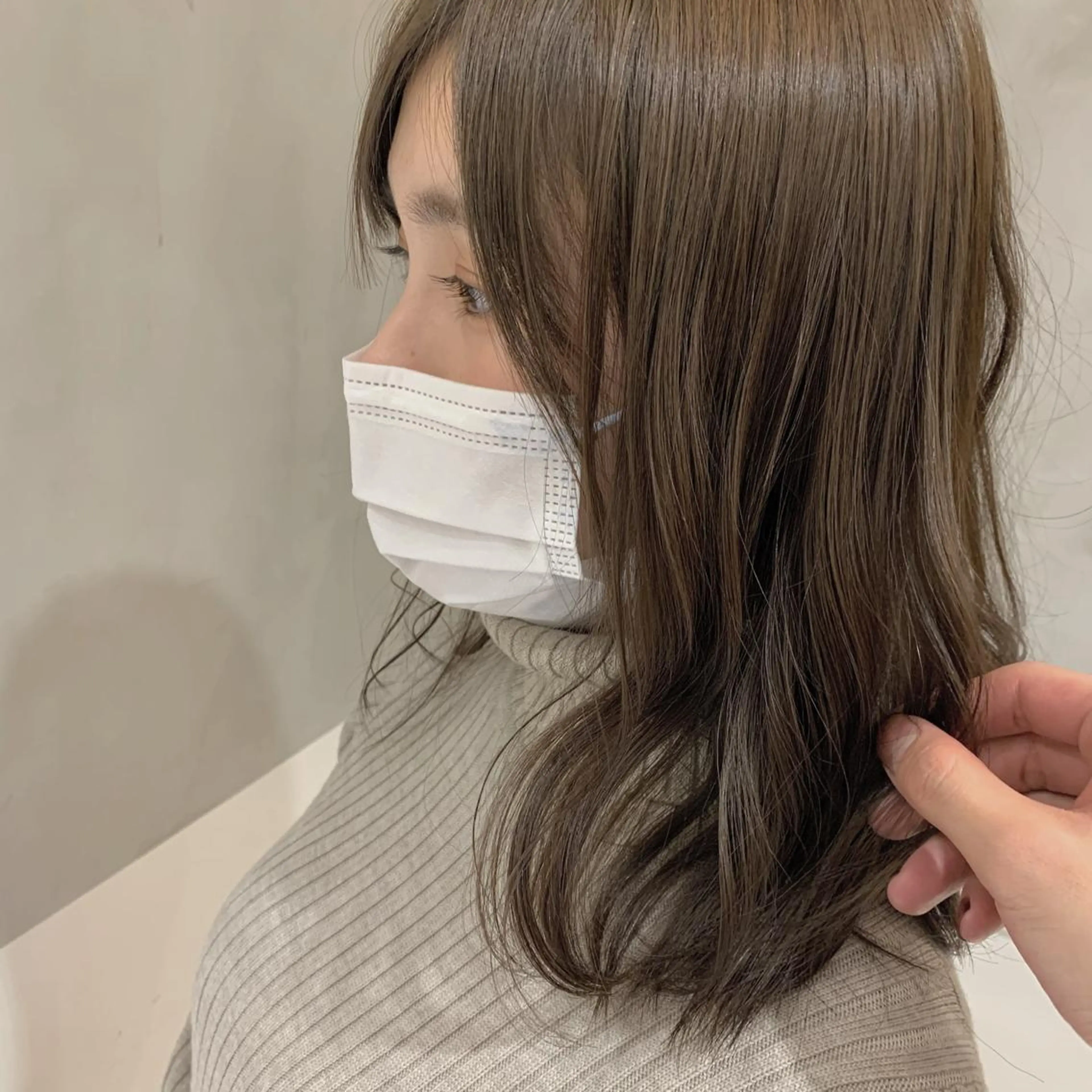 ミディアム ヘアカラー トリートメント ヘッドスパ ヘアセット オリーブ カラー✨有坂映哉のヘアスタイル