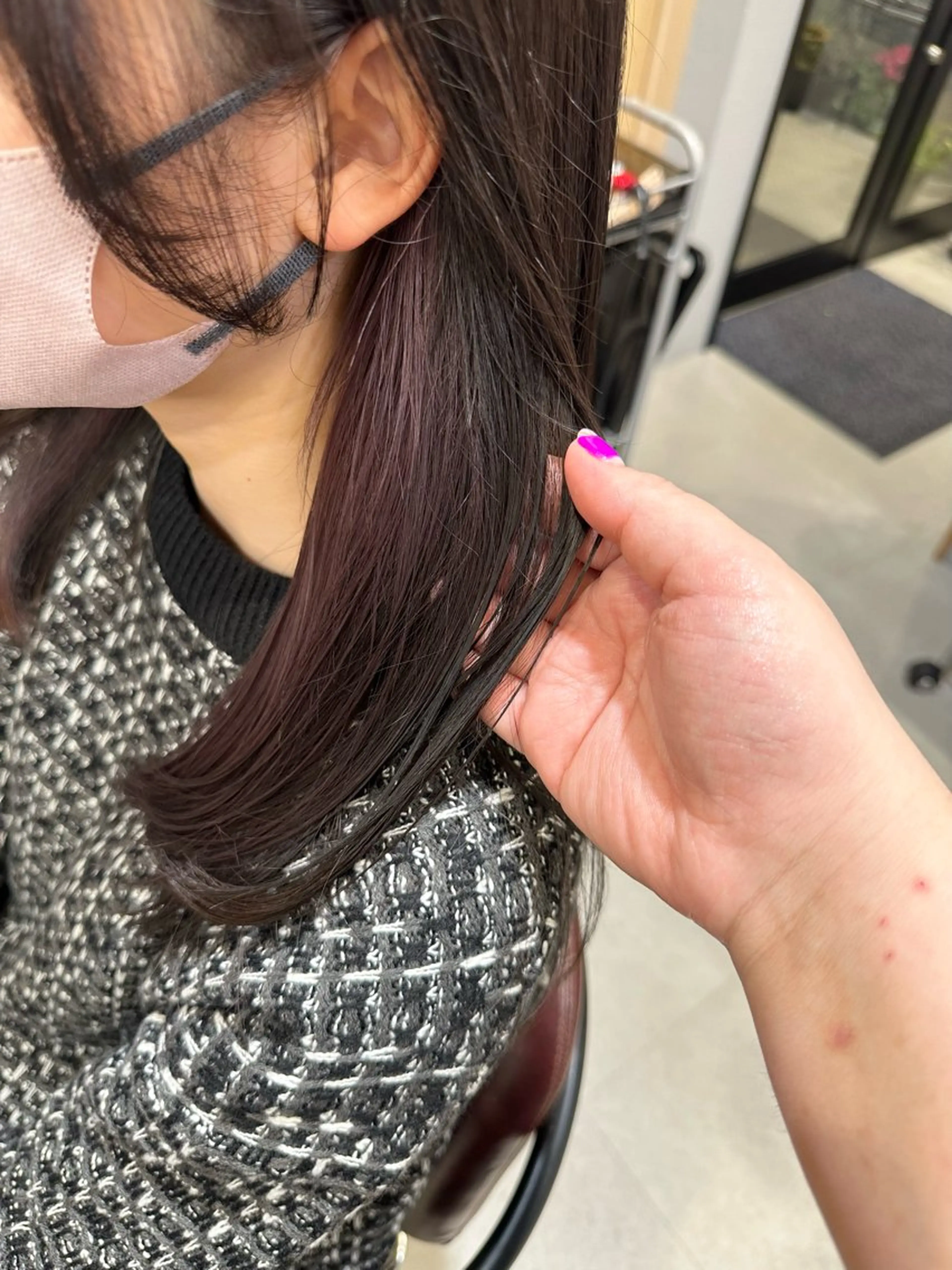 ミディアム カラー ベージュカラー イヤリングカラー ラベンダーカラー ラベンダーベージュ ラベンダーピンク ヘアカラー Truth上谷綾子/ 名古屋市北区/黒川駅のヘアスタイル