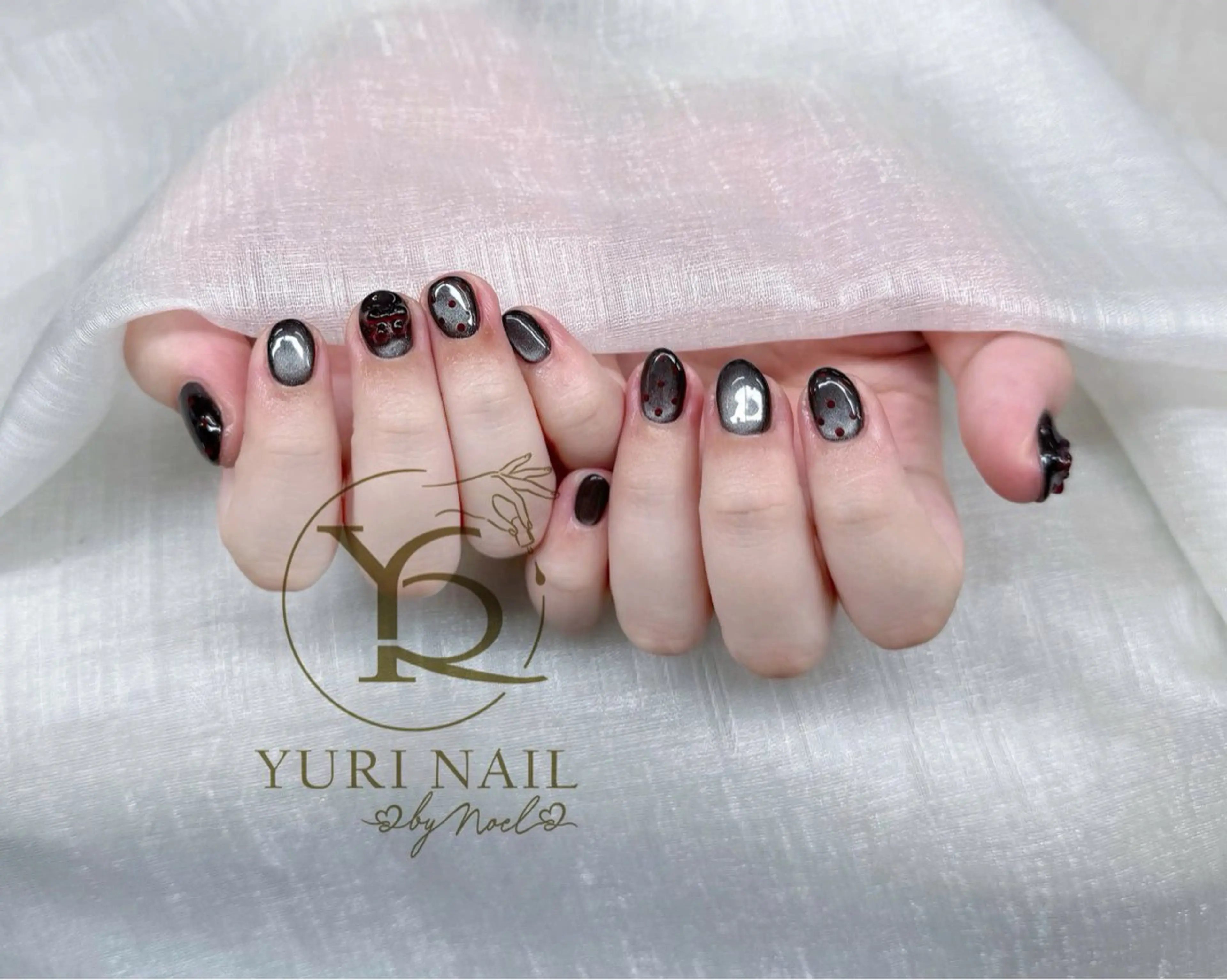 ネイル チークネイル フットネイル フレンチネイル 韓国ネイル マグネットネイル YURI Nail Funabashiのネイルデザイン