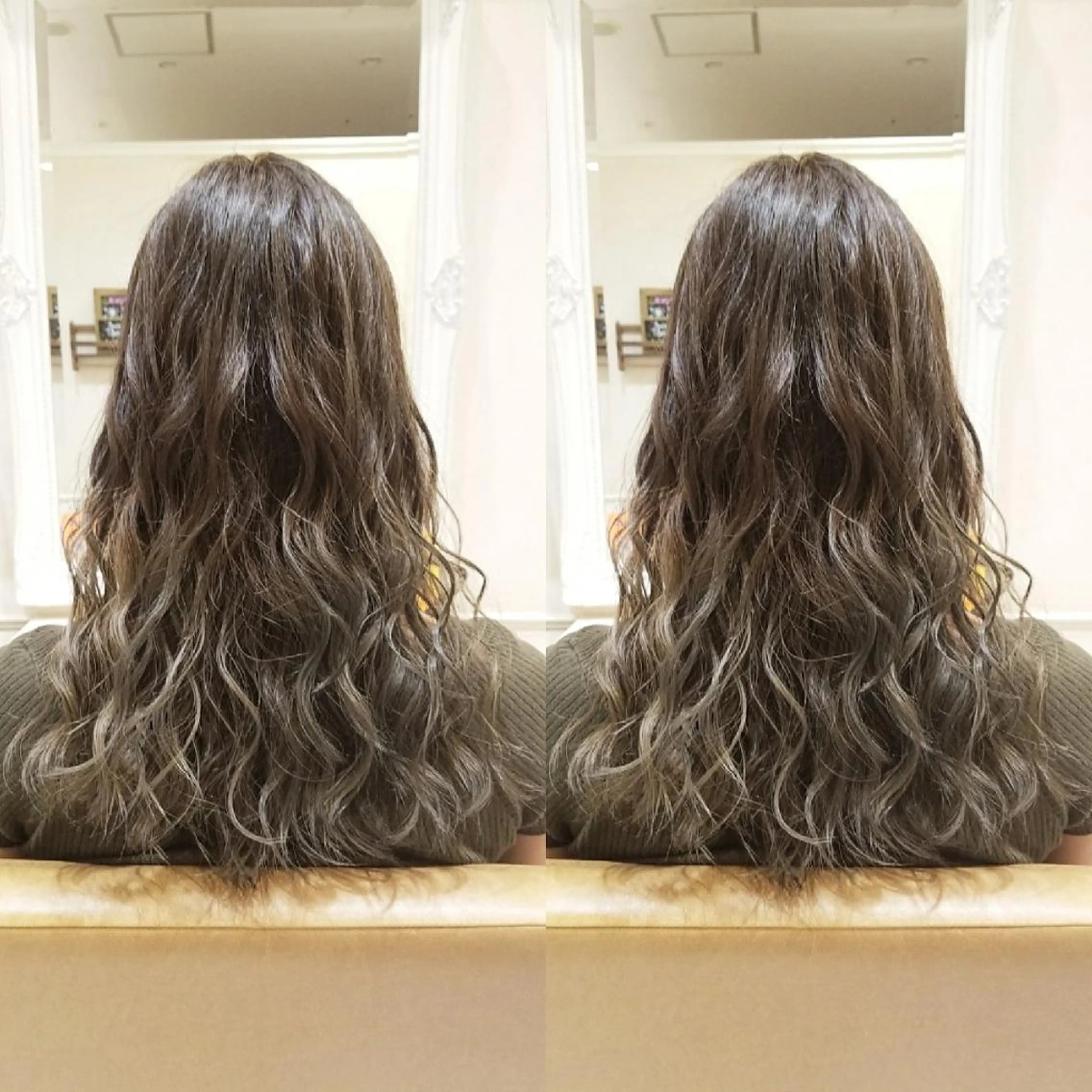ロング カラー グラデーションカラー グレージュ イルミナカラー ブリーチ・ハイトーン 特化🎉内山のヘアスタイル