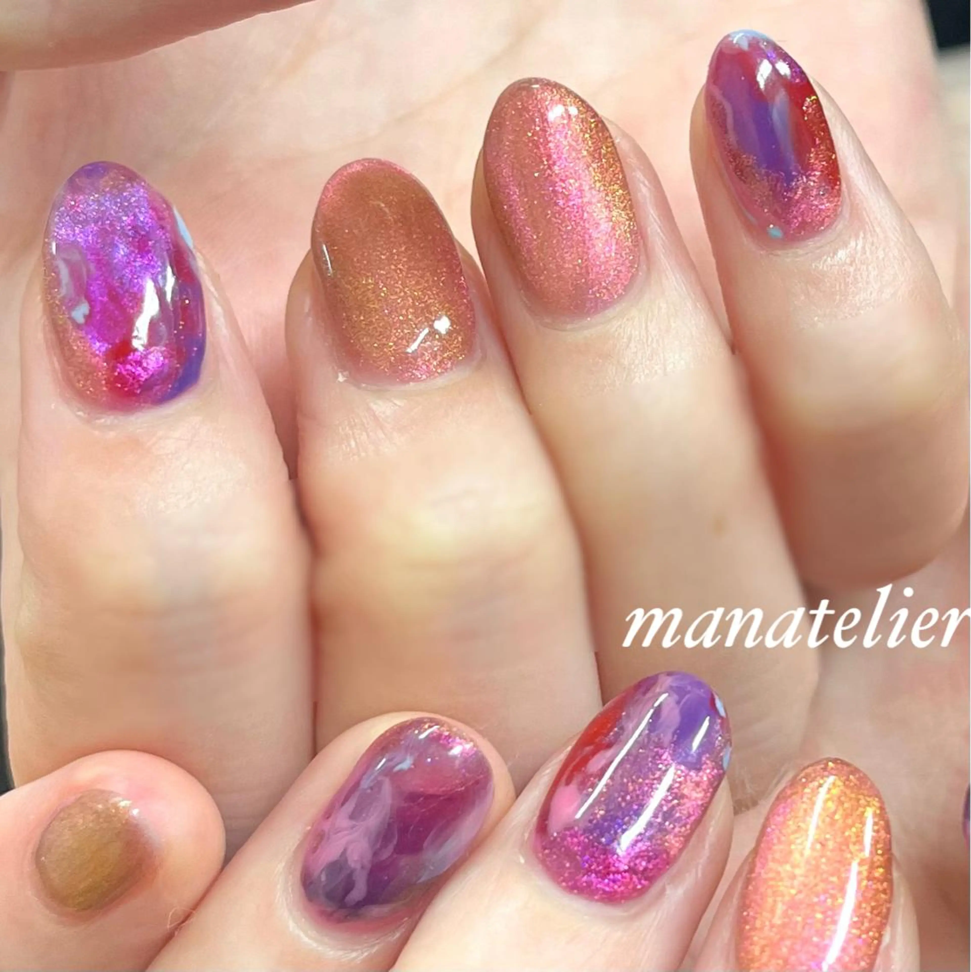 ネイル ニュアンスネイル ピンク ハンドネイル manatelier マナトリエのネイルデザイン