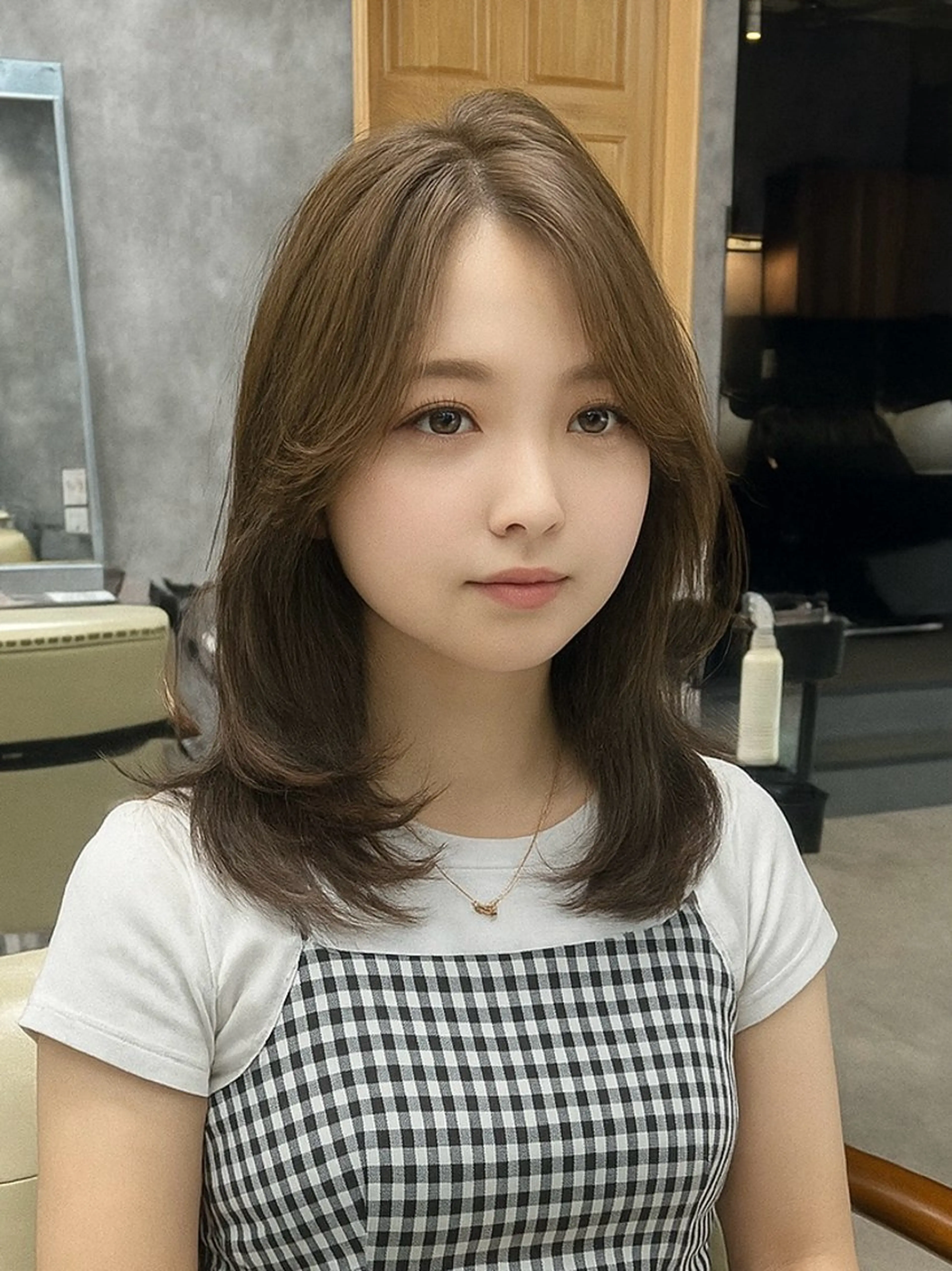 ミディアム カット ヘアカラー ✨レイヤーカット✨ 顔まわり✂️鎌倉楓麻のヘアスタイル