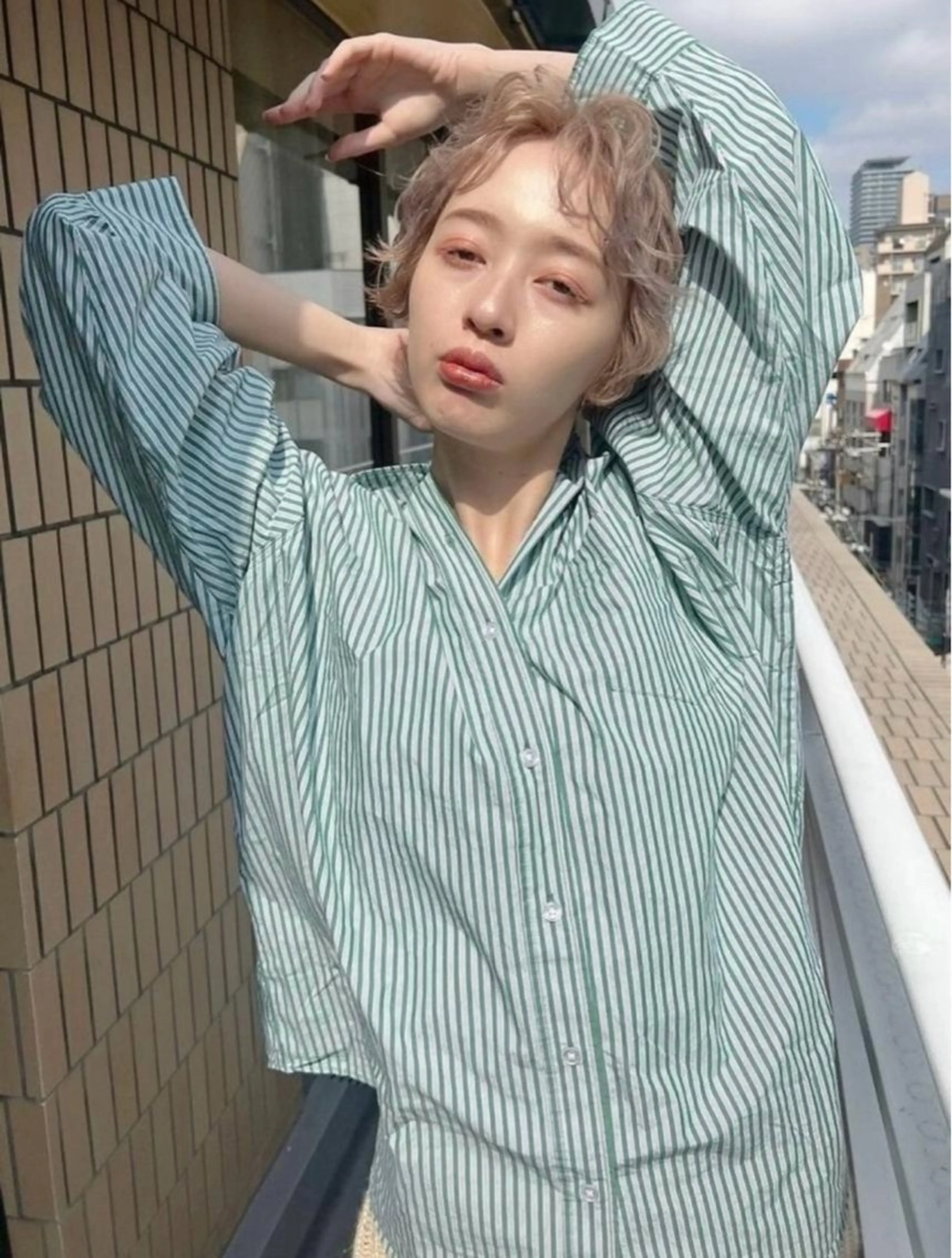 ショート ショートヘア ブリーチ/ハイトーン 心斎橋/honokaのヘアスタイル