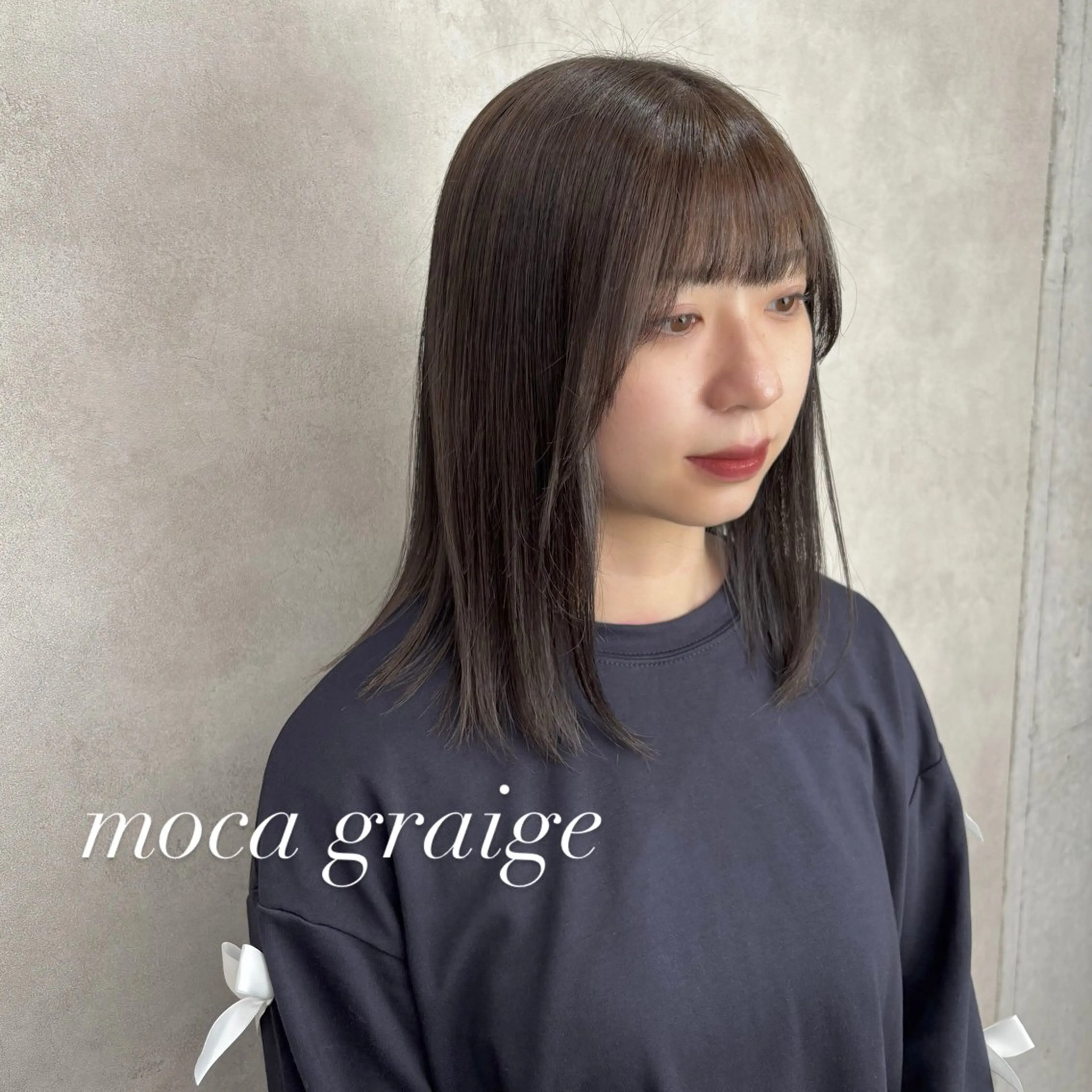 セミロング カラー ブリーチ グレージュ モカグレージュ ヘアカラー 💎色落ち綺麗に白肌 ラベンダー💎りんのヘアスタイル