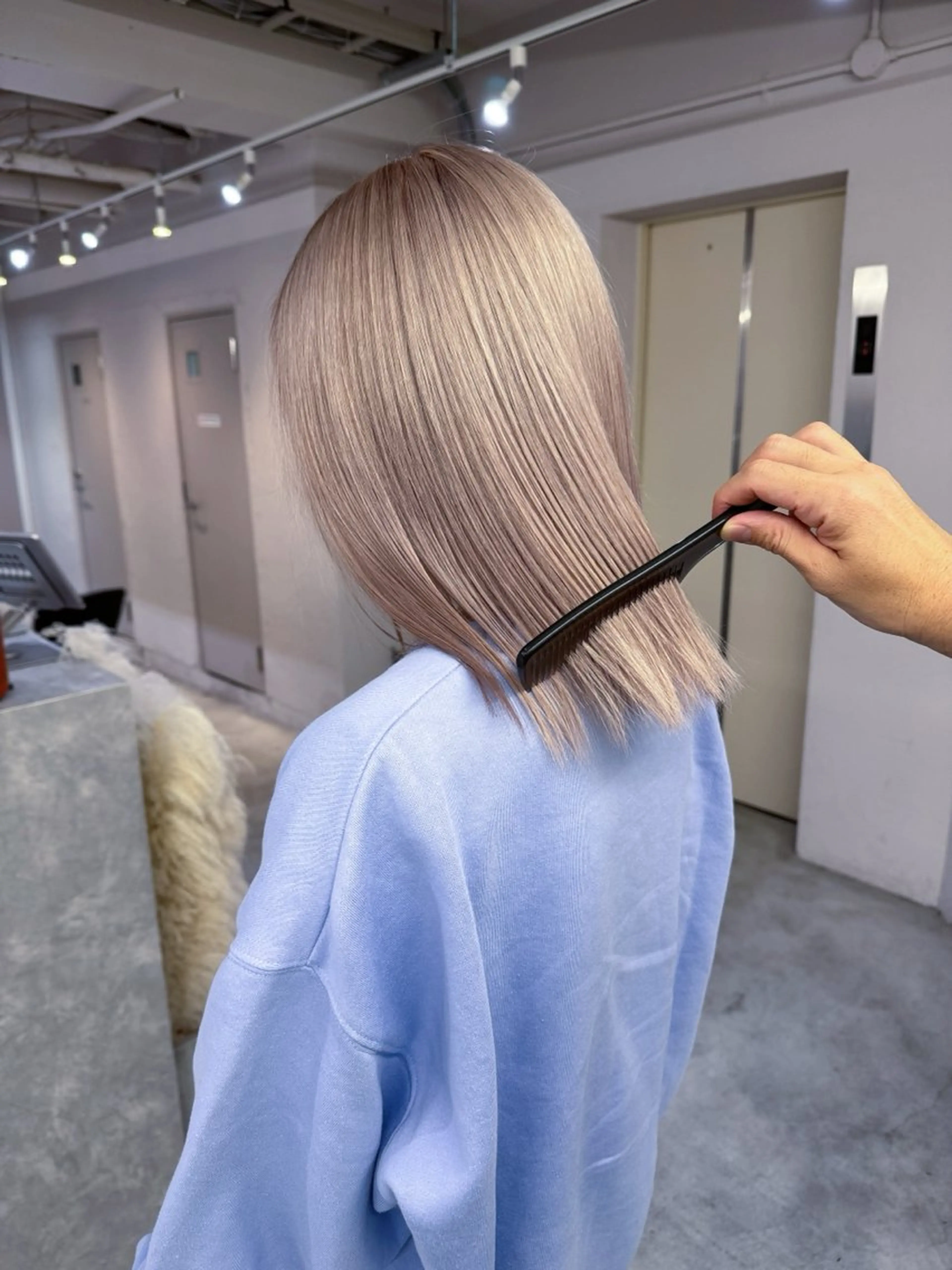 カラー ベージュカラー ピンクカラー ピンクベージュ りきと rikitoのヘアスタイル