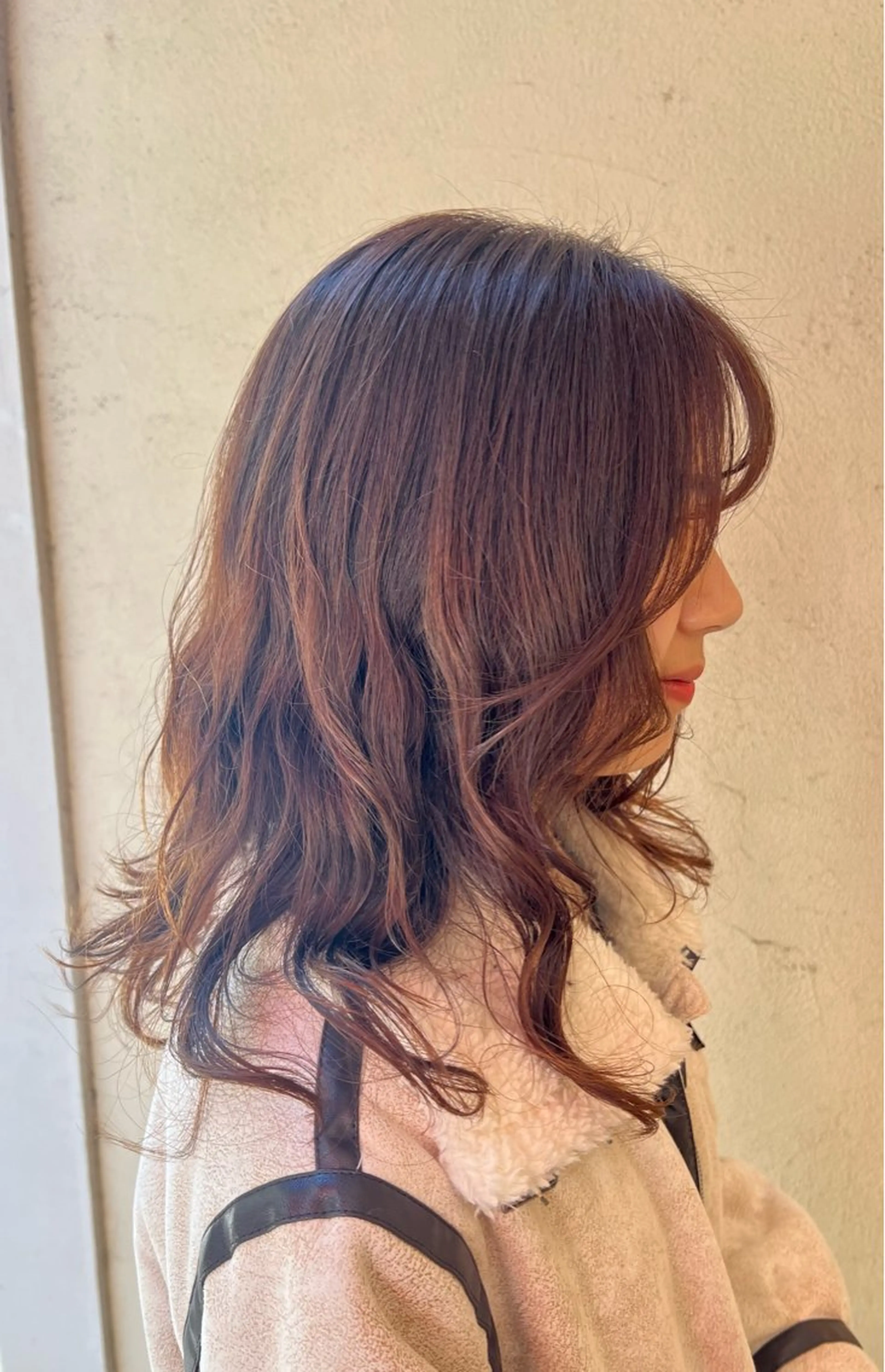ミディアム パーマ ミディアムパーマ 顔周りカット 吉澤 杏美のヘアスタイル