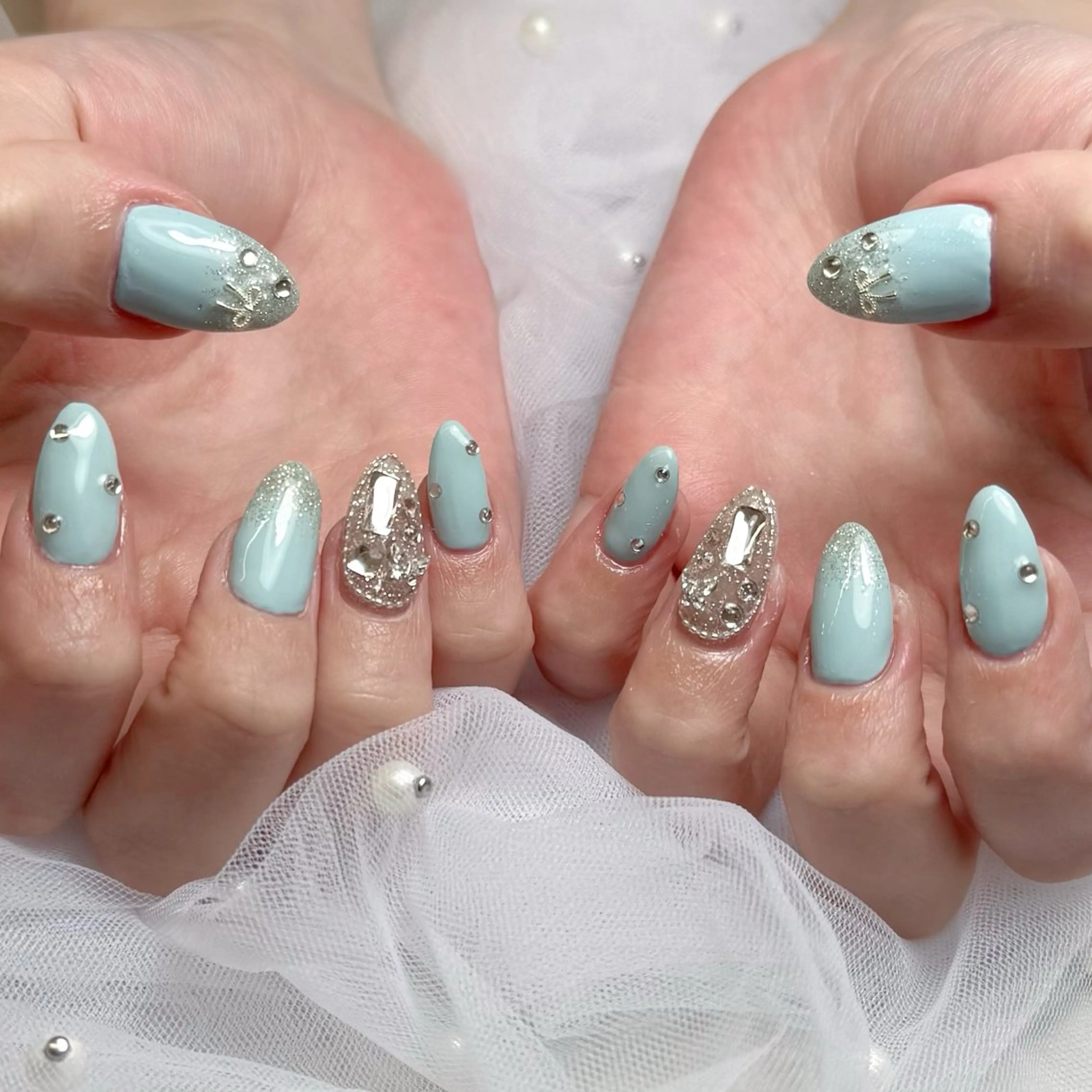 ネイル ハンドネイル mau🩵nail 堺筋本町｜心斎橋のネイルデザイン