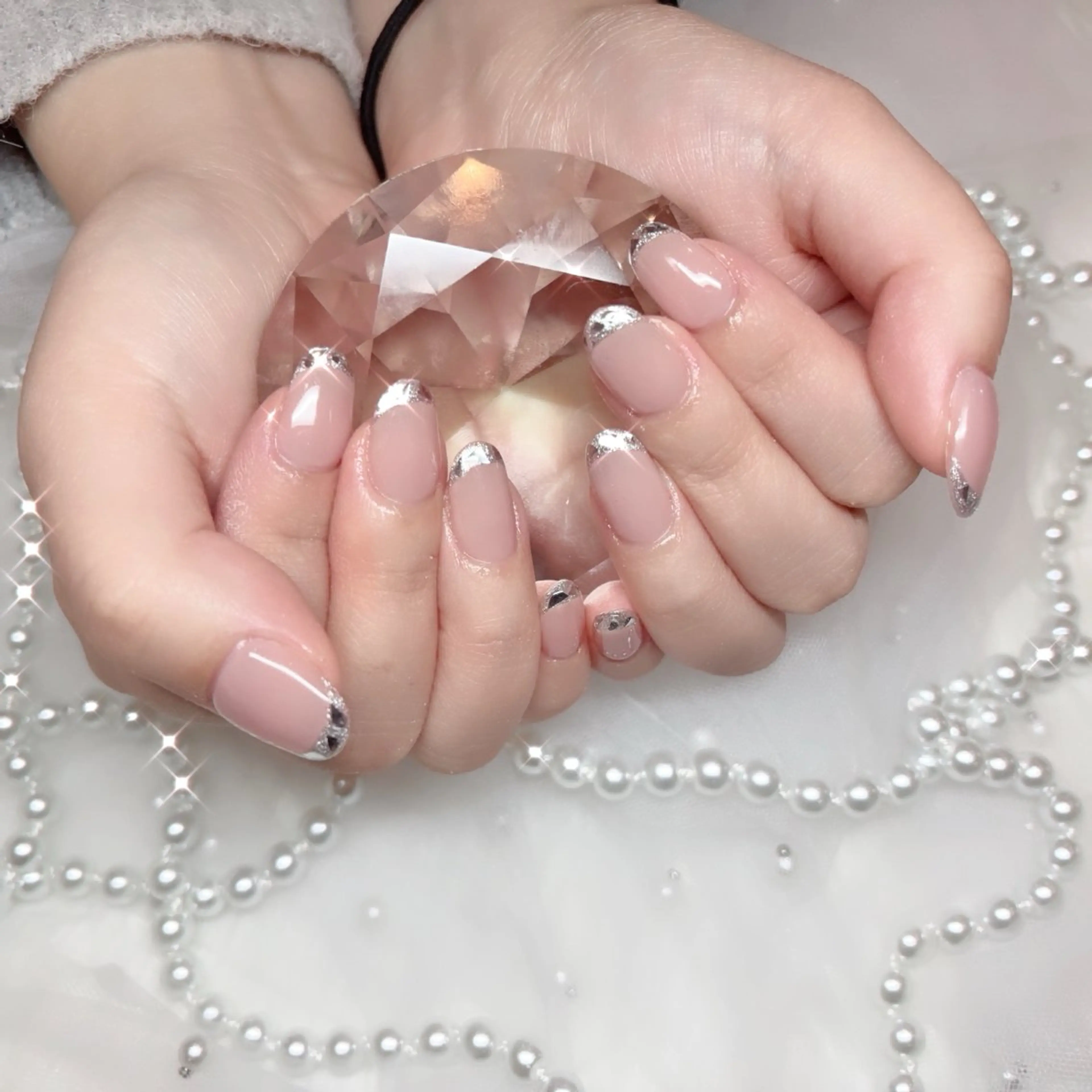 ネイル フレンチネイル ガラスフレンチ ハンドネイル Nail Salon Ripeのネイルデザイン