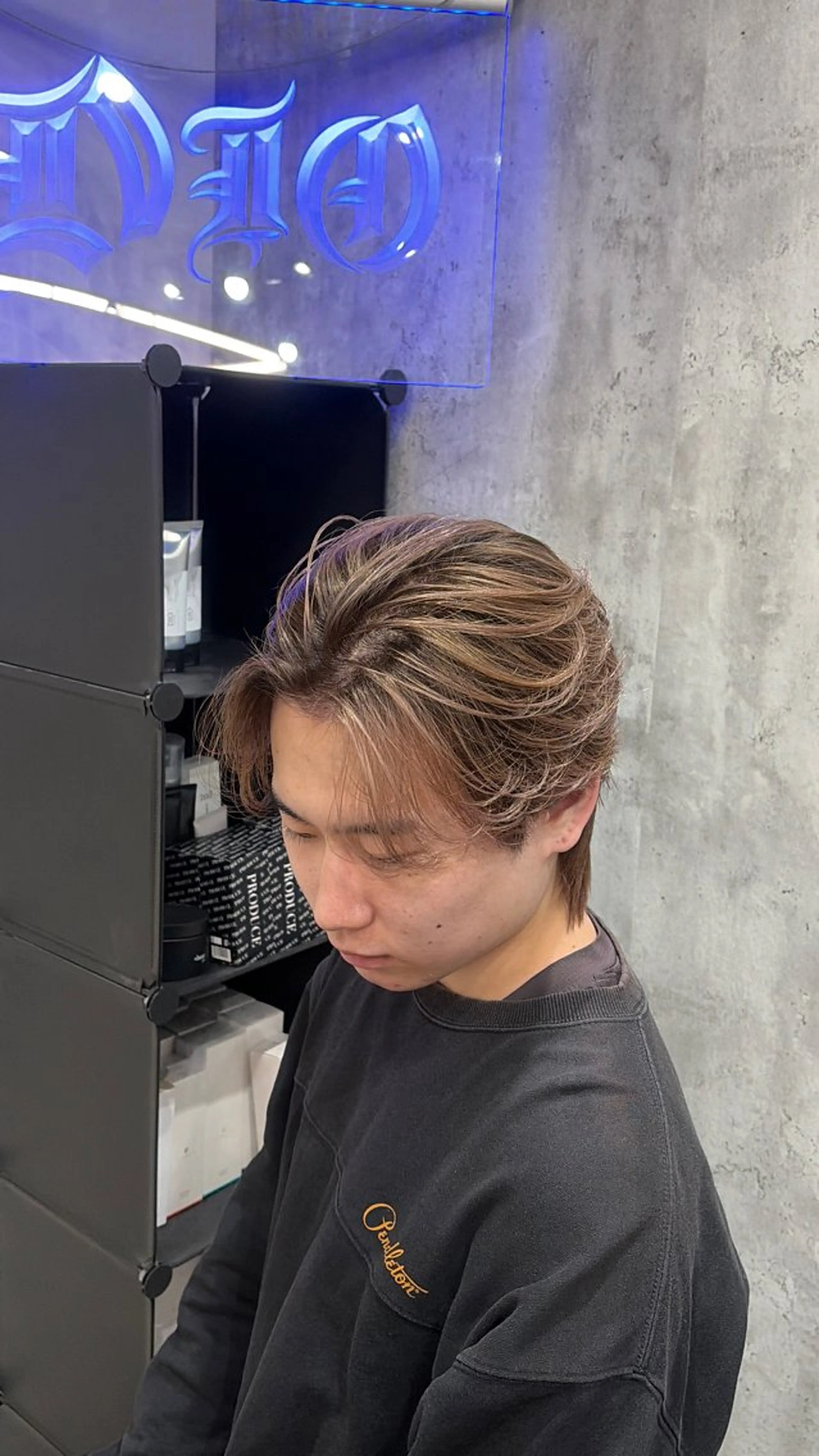 ミディアム カラー パーマ メンズ メンズバレイヤージュ バレイヤージュ レイヤーカット 🦄カイ/メンズ 韓国ヘア/メイク🦄のヘアスタイル