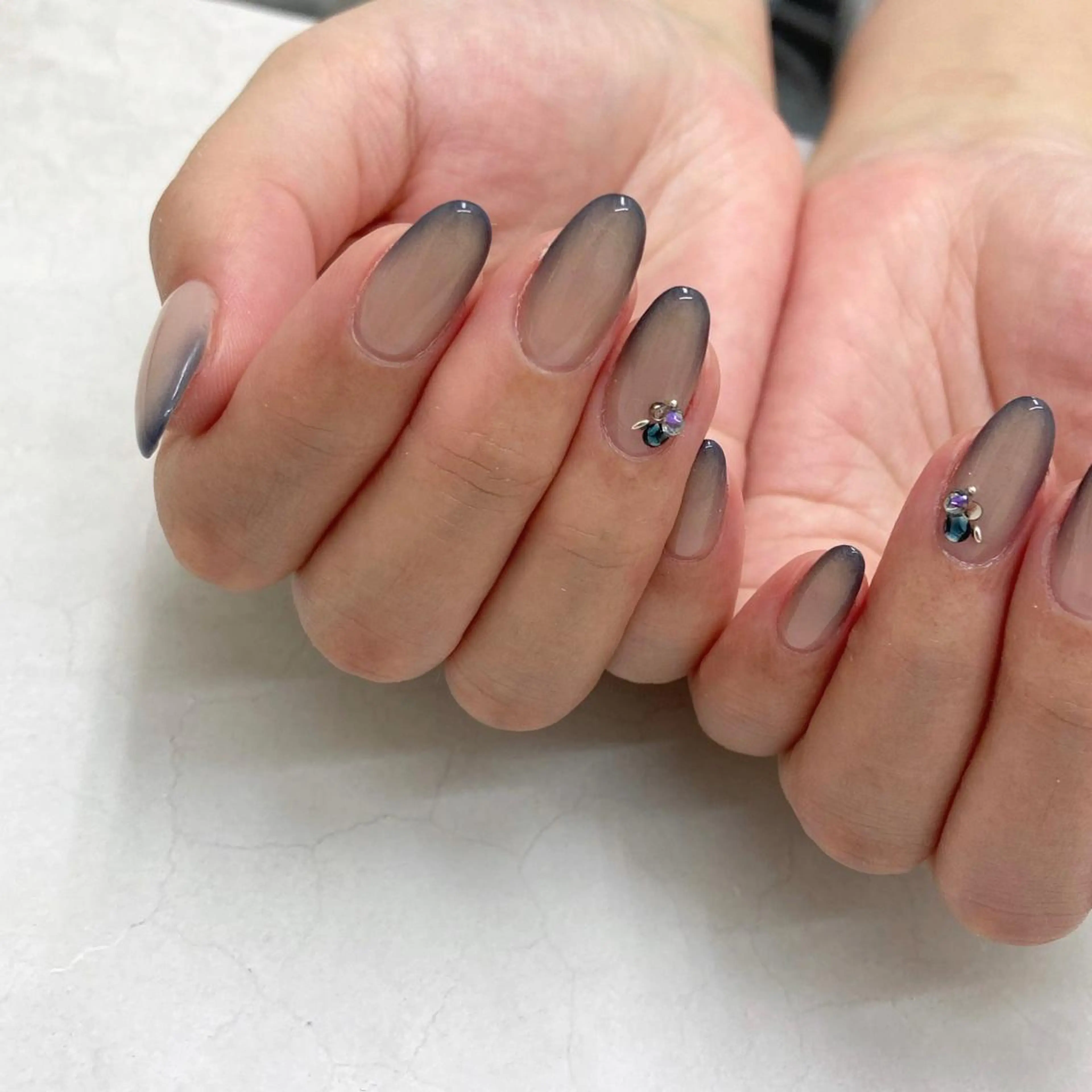 ネイル ボルドー フレンチネイル ネイビー Faire MIKIのネイルデザイン