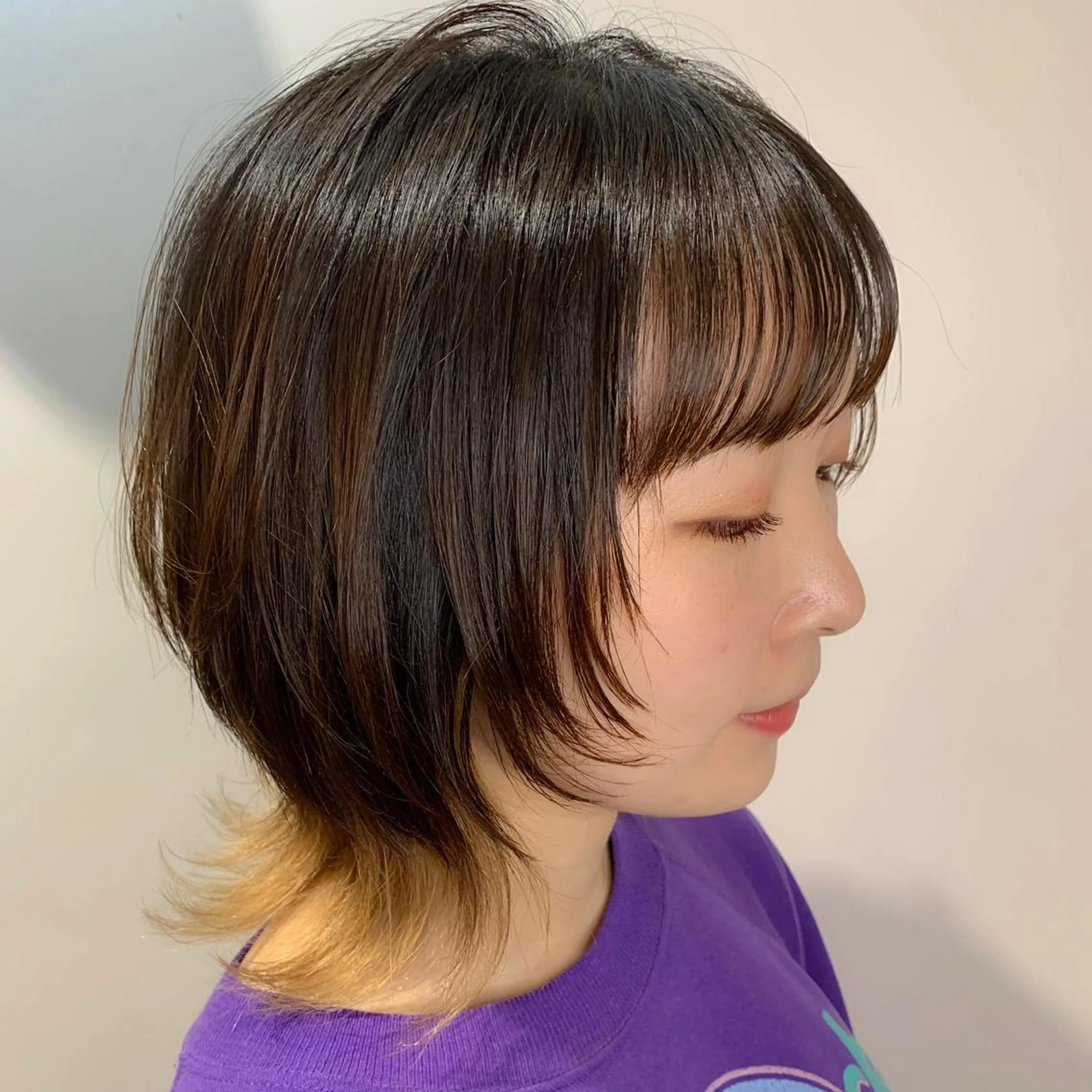 ミディアム カラー ツートーンカラー "小顔カット" Fuko.のヘアスタイル