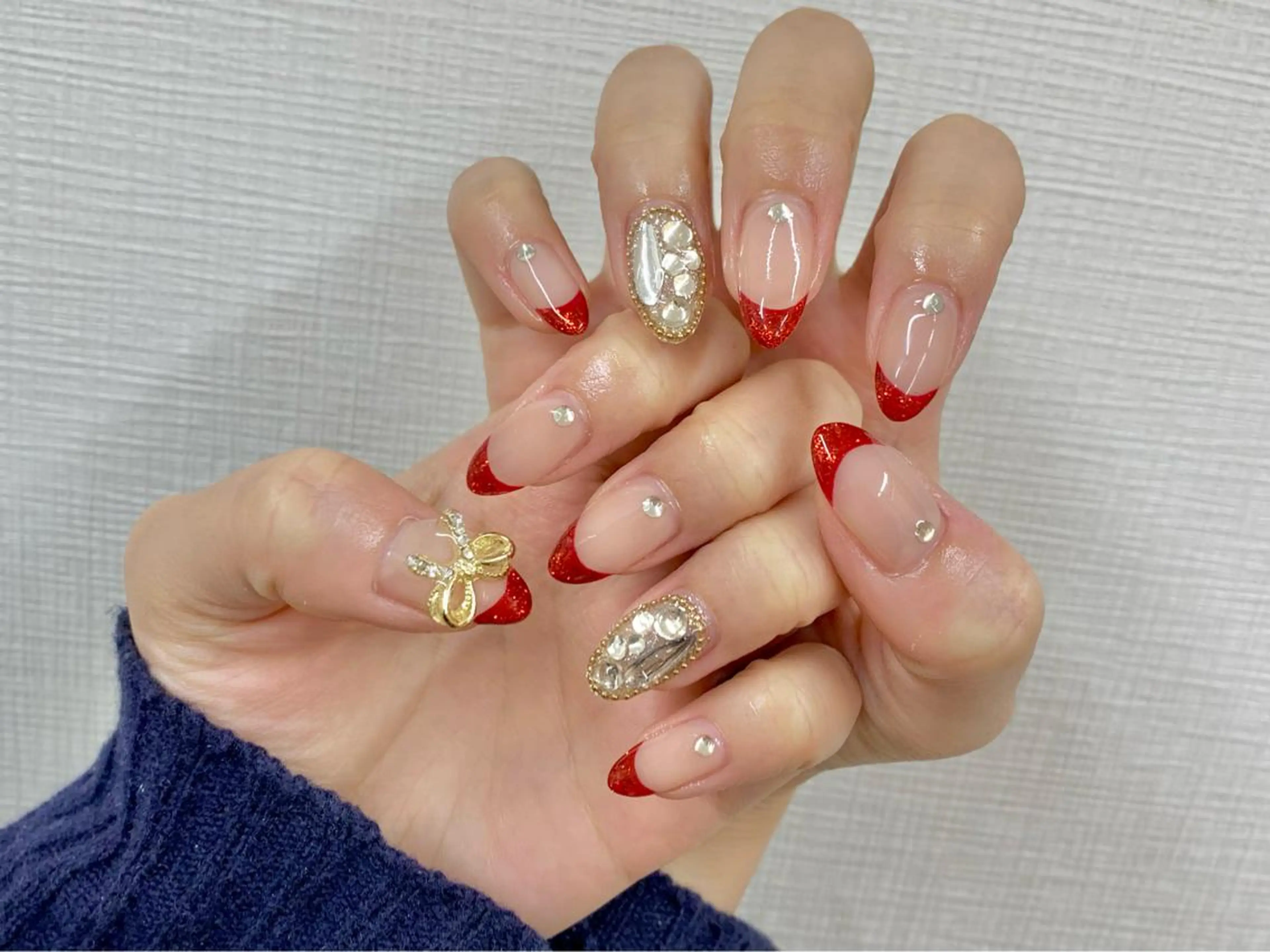 ネイル リボン ハンドネイル フットネイル Nailsalon Fave/Rinaのネイルデザイン