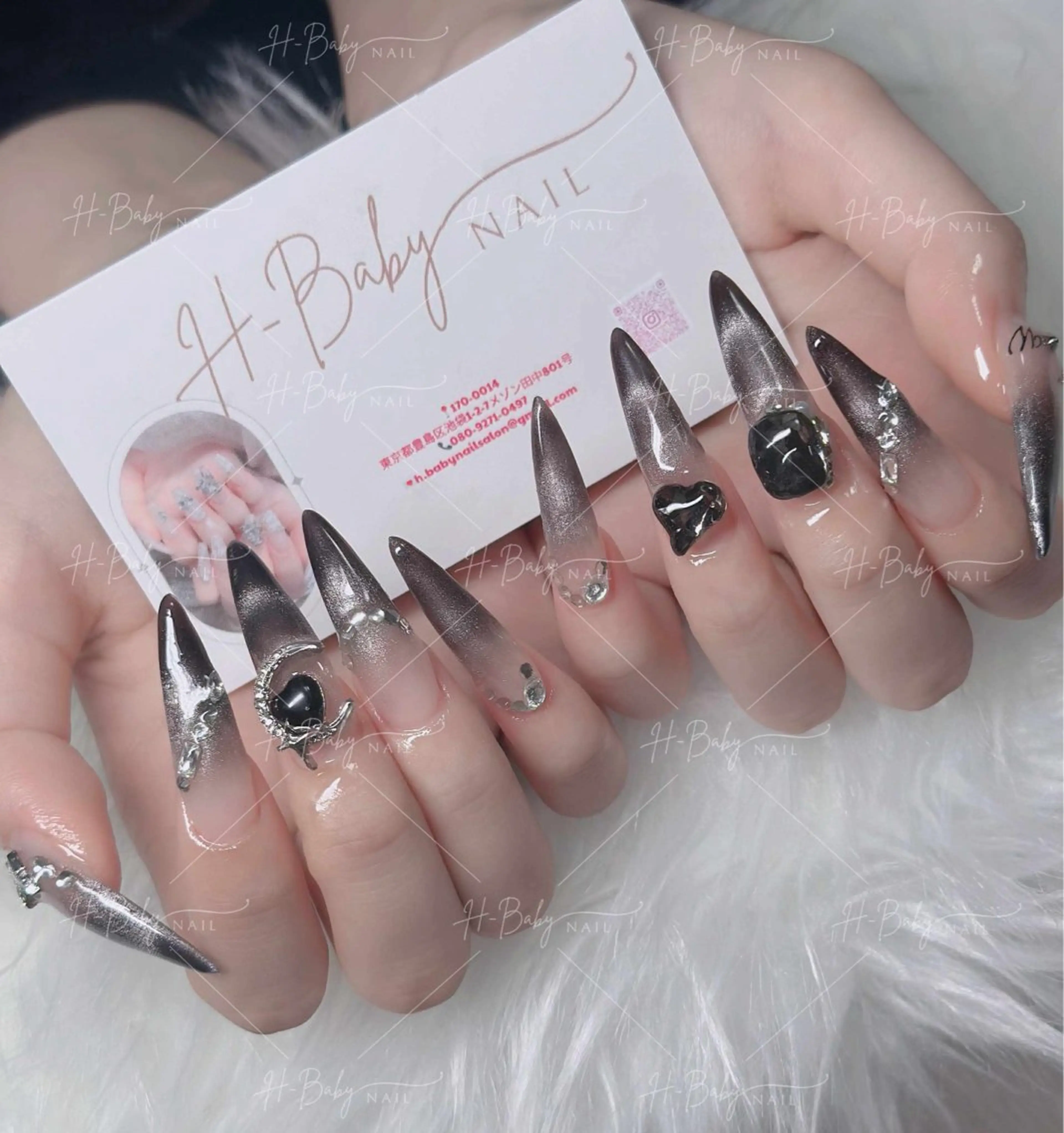 ネイル オーロラネイル フレンチネイル ジェルネイル ハロウィン 韓国ネイル ハンドネイル neco H.babynailのネイルデザイン