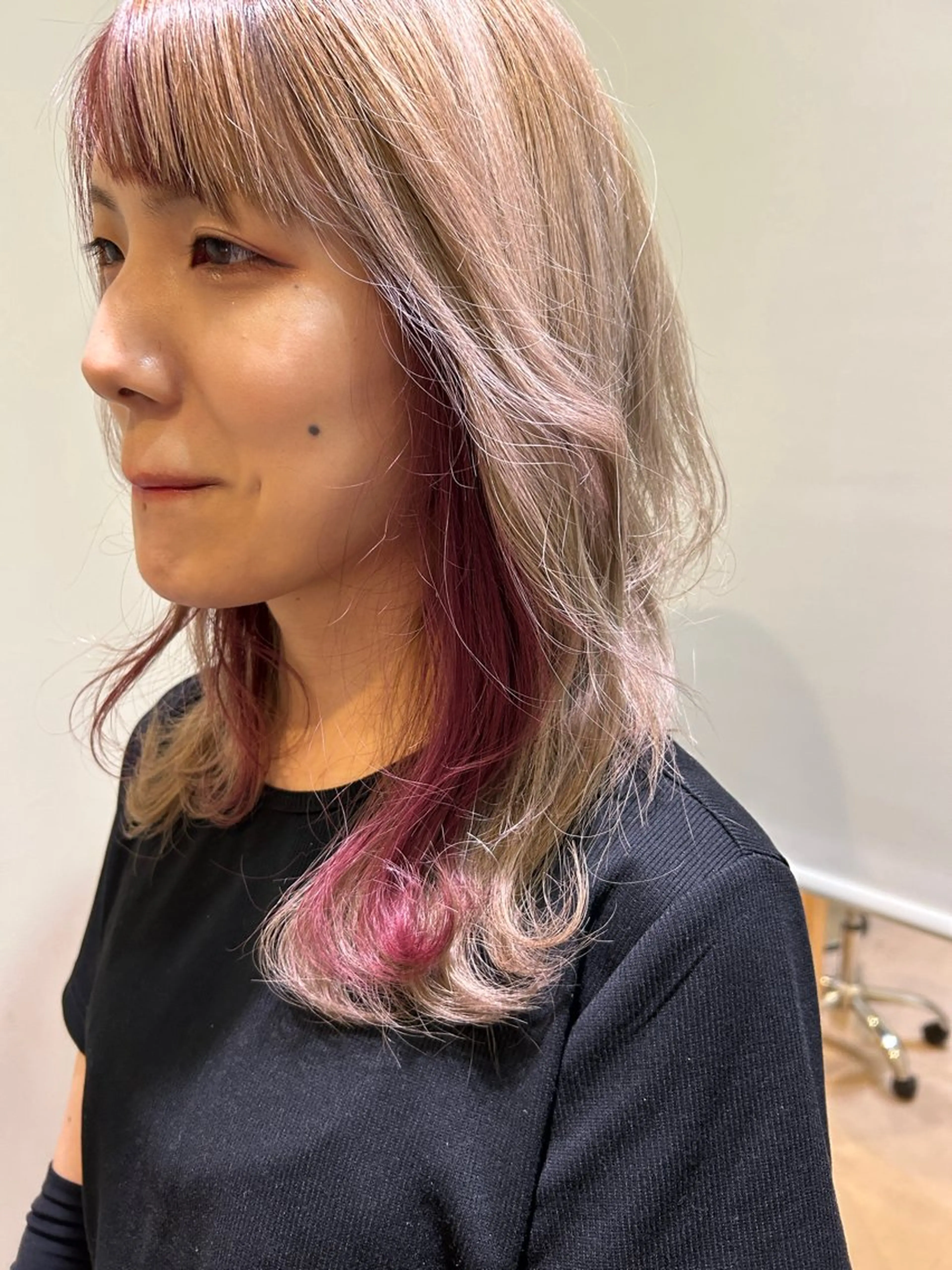 ロング カラー カット ヘアカラー ヘアセット 久木原 ゆりのヘアスタイル