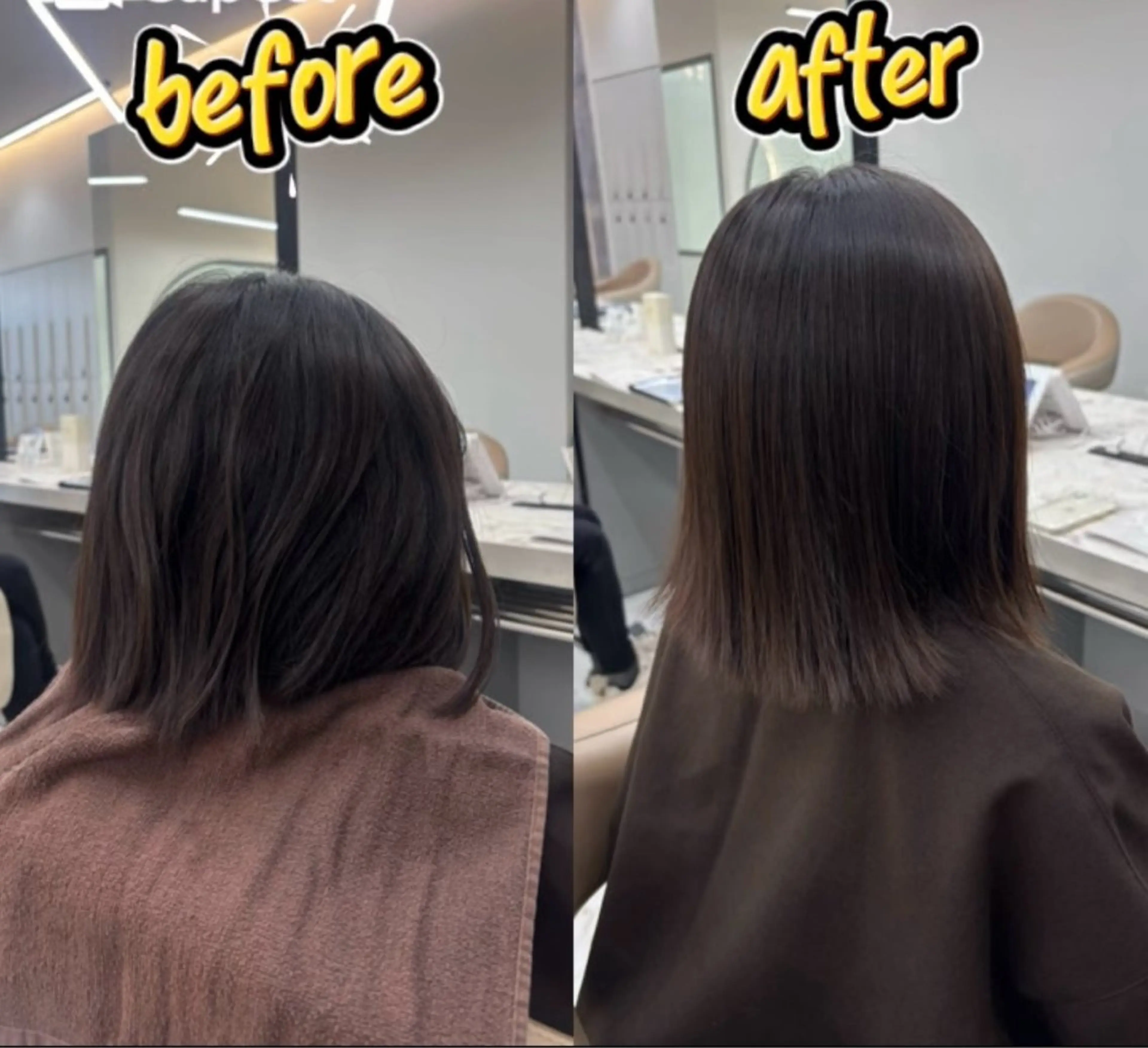 ミディアム 縮毛矯正 しんさか れいとのヘアスタイル