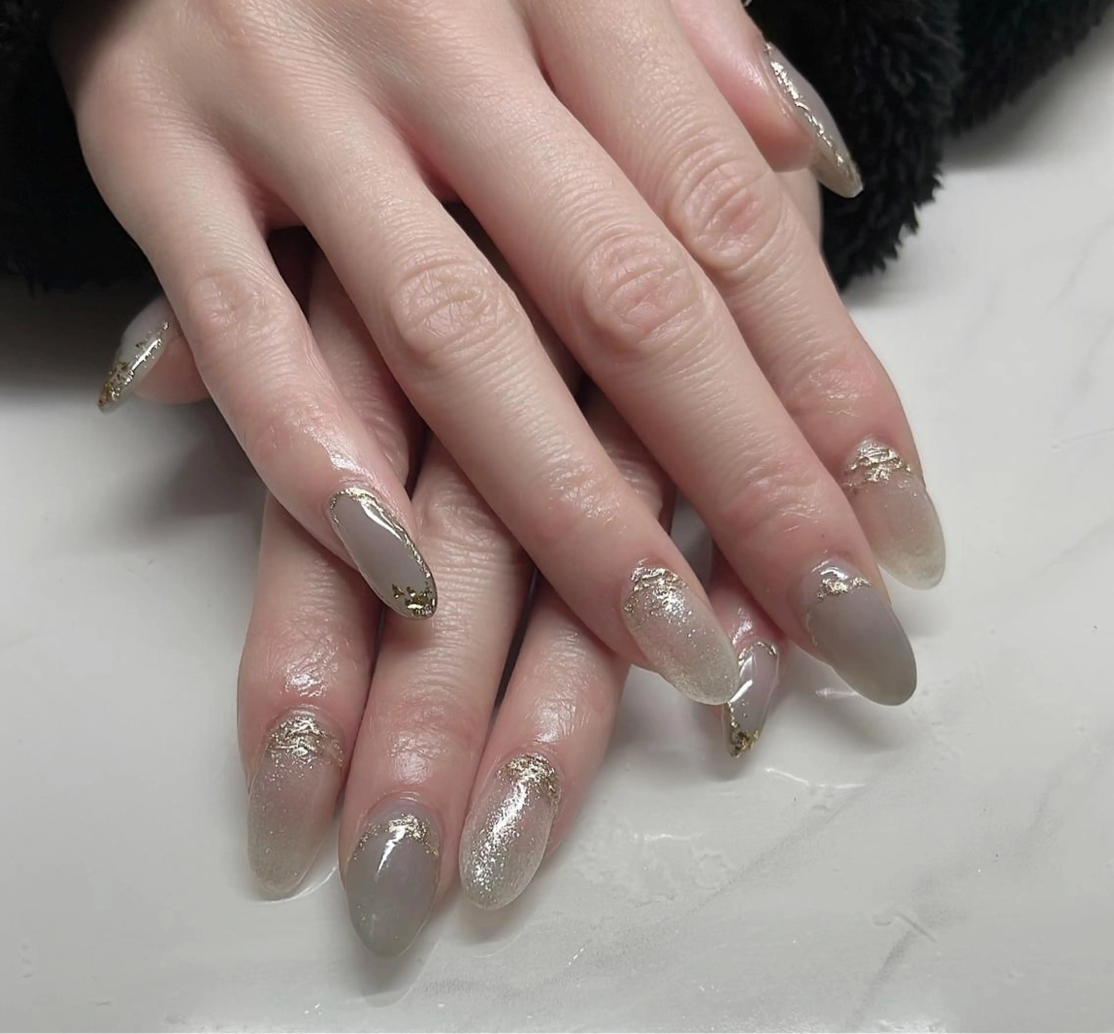 ネイル オーロラネイル べっ甲ネイル クリアネイル 氷ネイル・うるうるネイル 韓国ネイル ハンドネイル KARI ネイルサロンのネイルデザイン