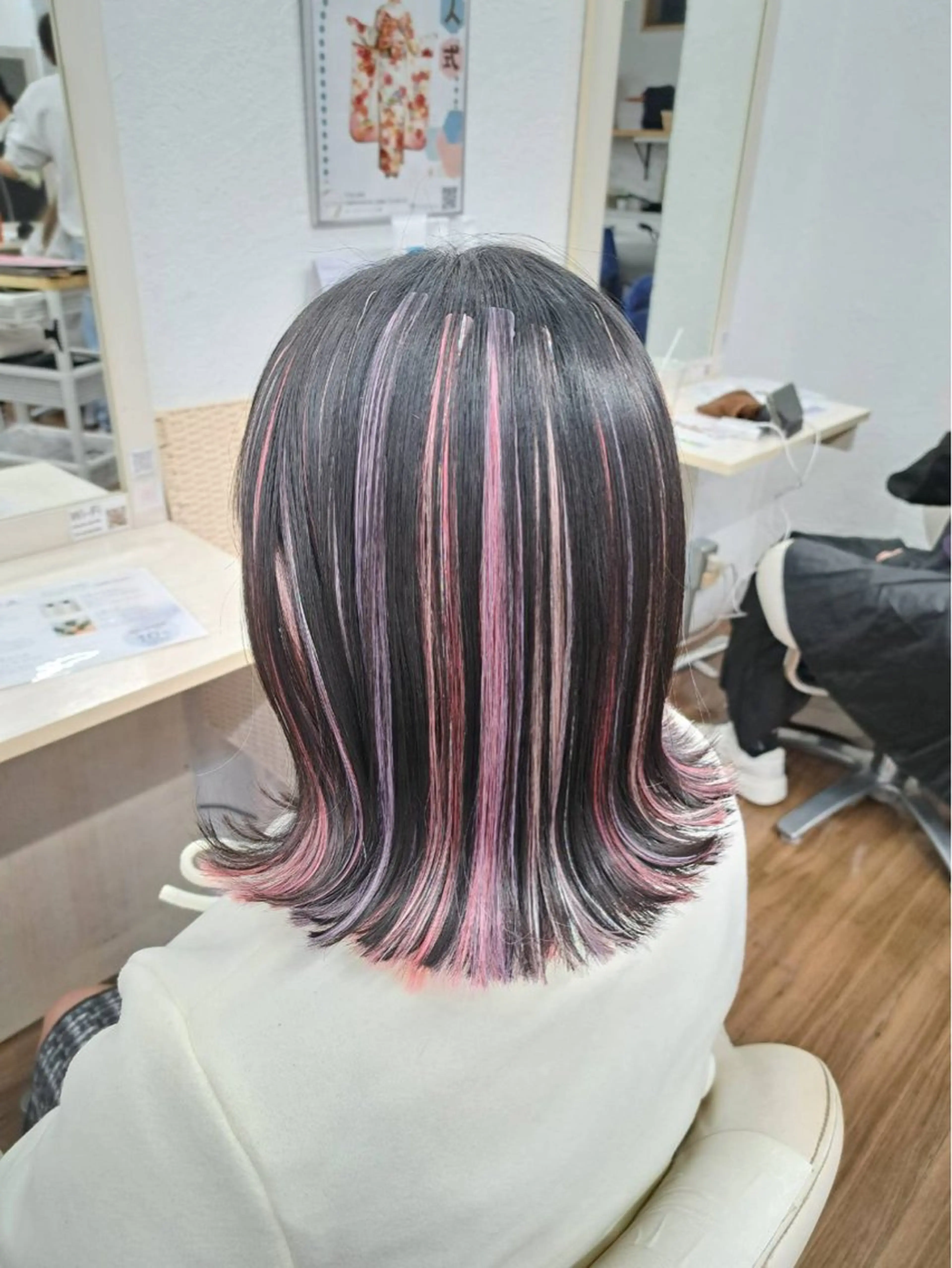 ショート カラー インナーカラー ラベンダーカラー ピンクカラー エクステ GLOSS 心斎橋 山上のヘアスタイル
