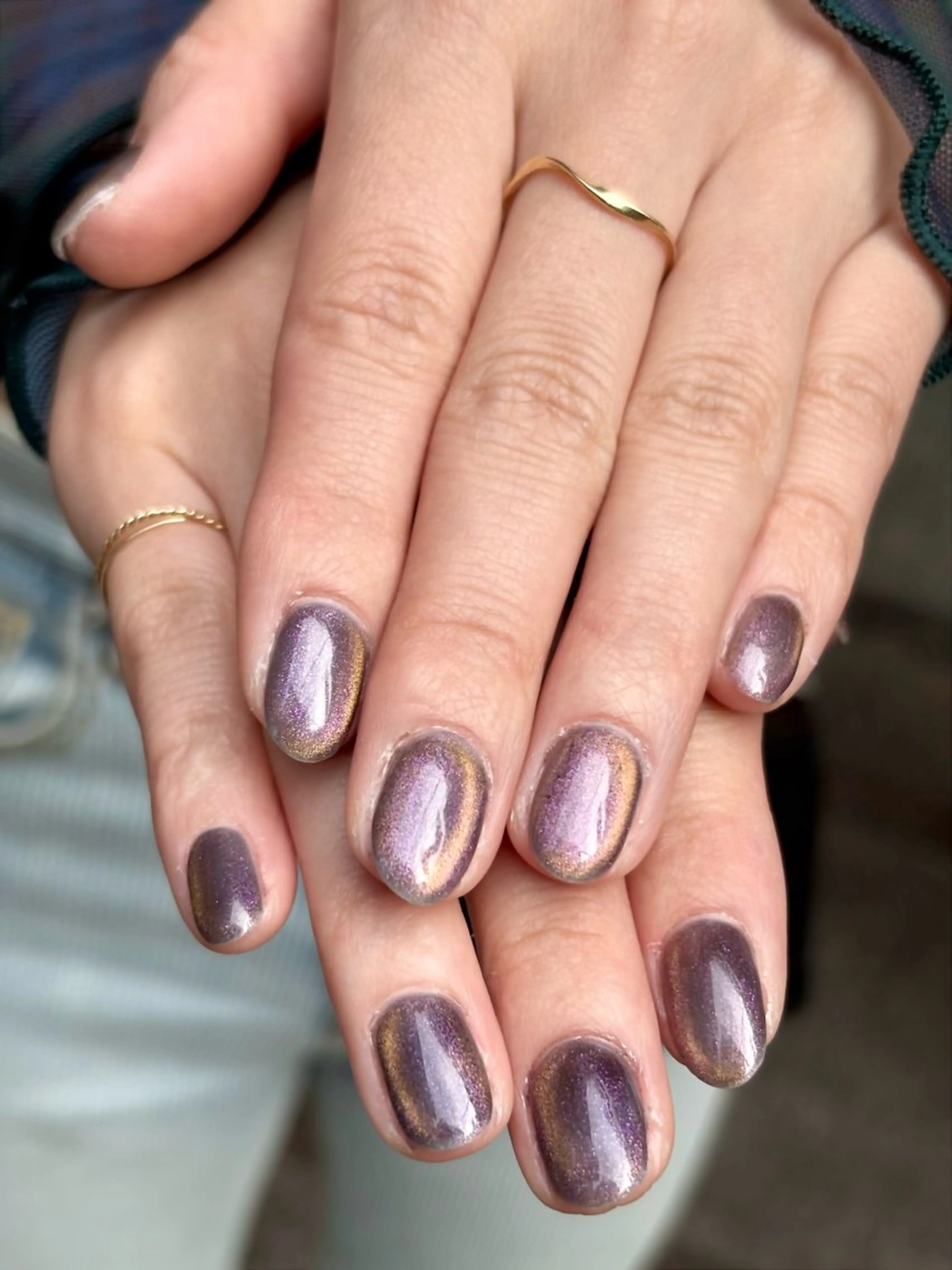 ネイル ゴールド ハロウィン パープル ハンドネイル 祇園 彩寧のネイルデザイン