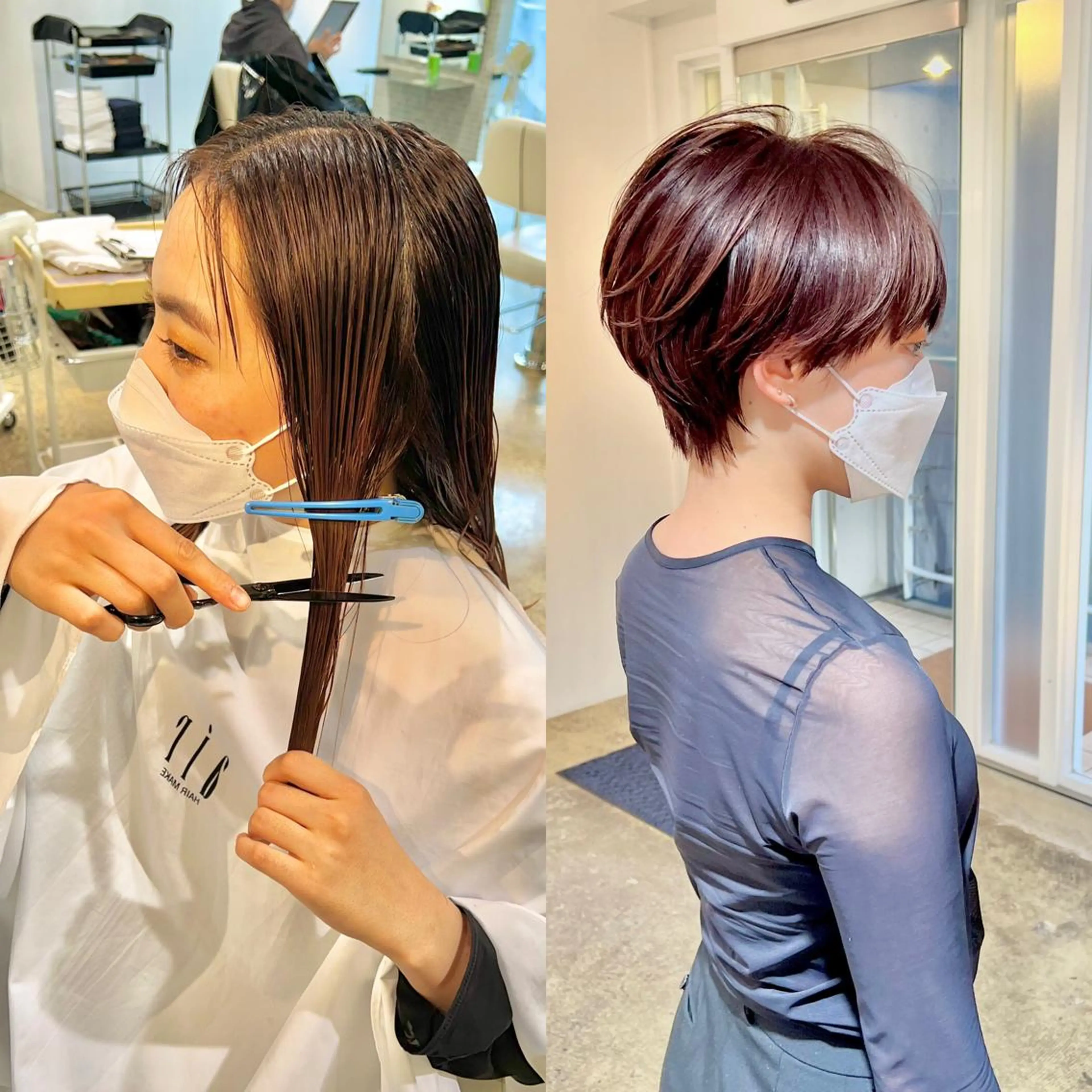 ショート カラー ショート/ボブ/縮毛 三上達大のヘアスタイル