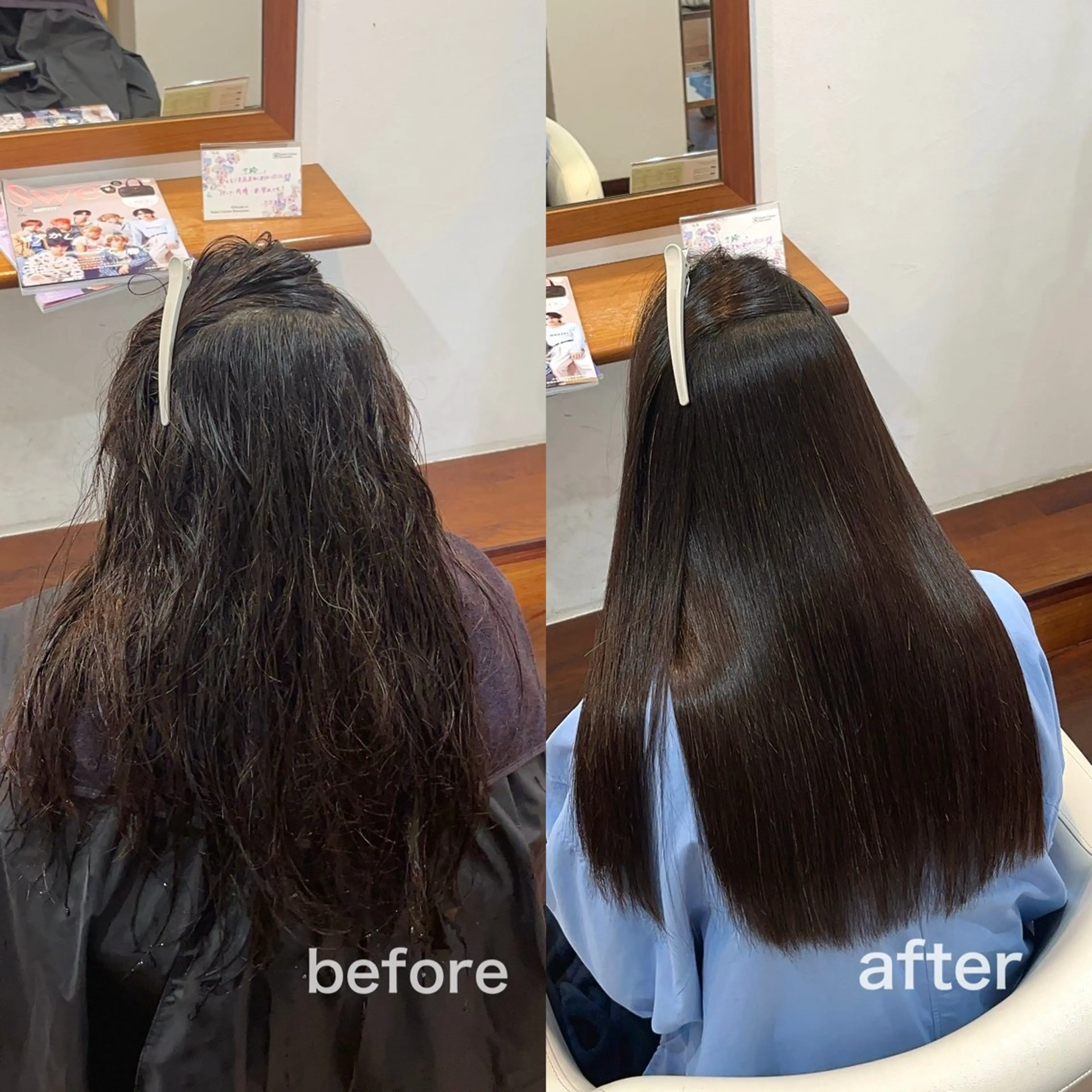 ロング ロング カット 縮毛矯正 今在家 玲【艶髪スト レート/メンズ】のヘアスタイル