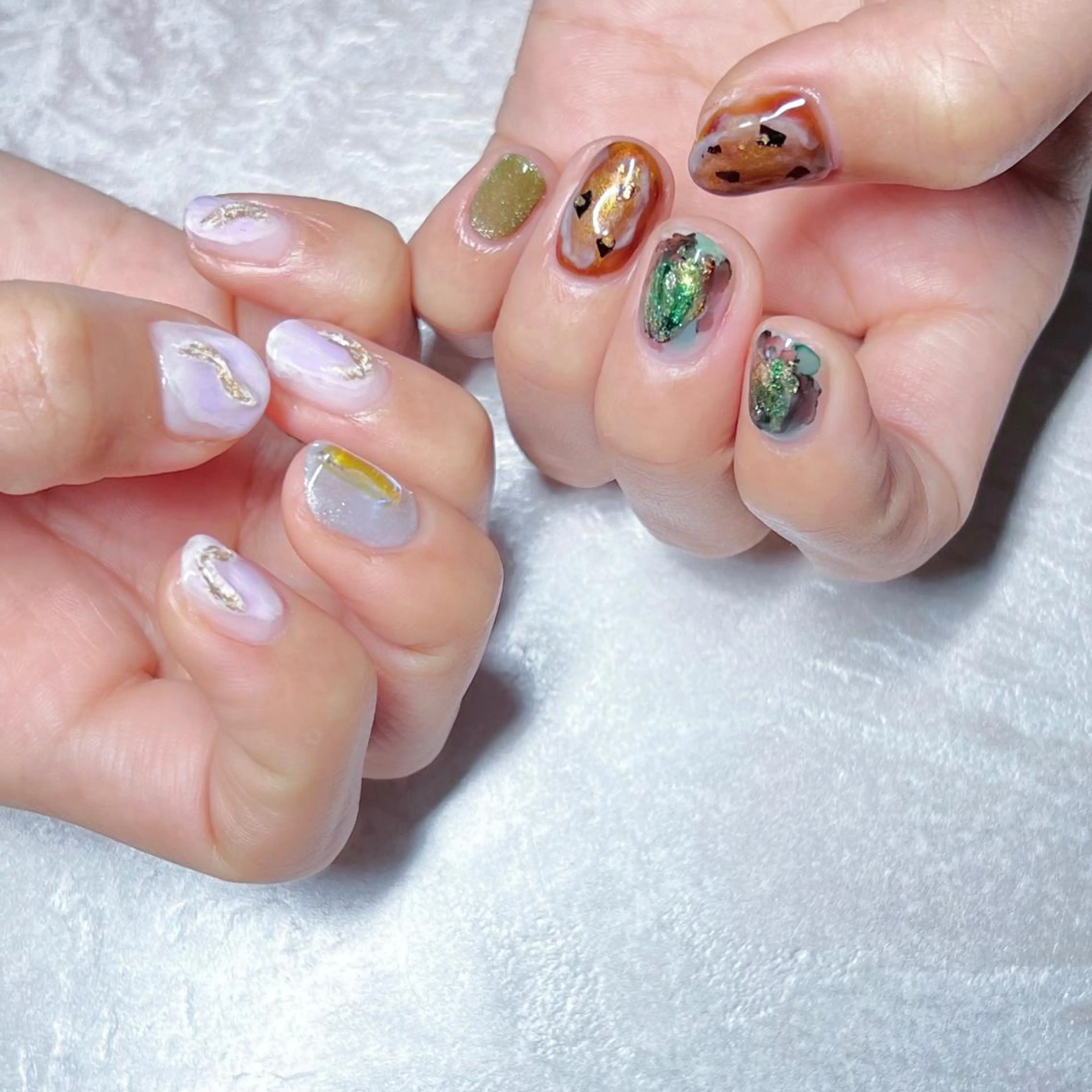 ネイル マグネットネイル ニュアンスネイル ショートネイル gemickle nailのネイルデザイン