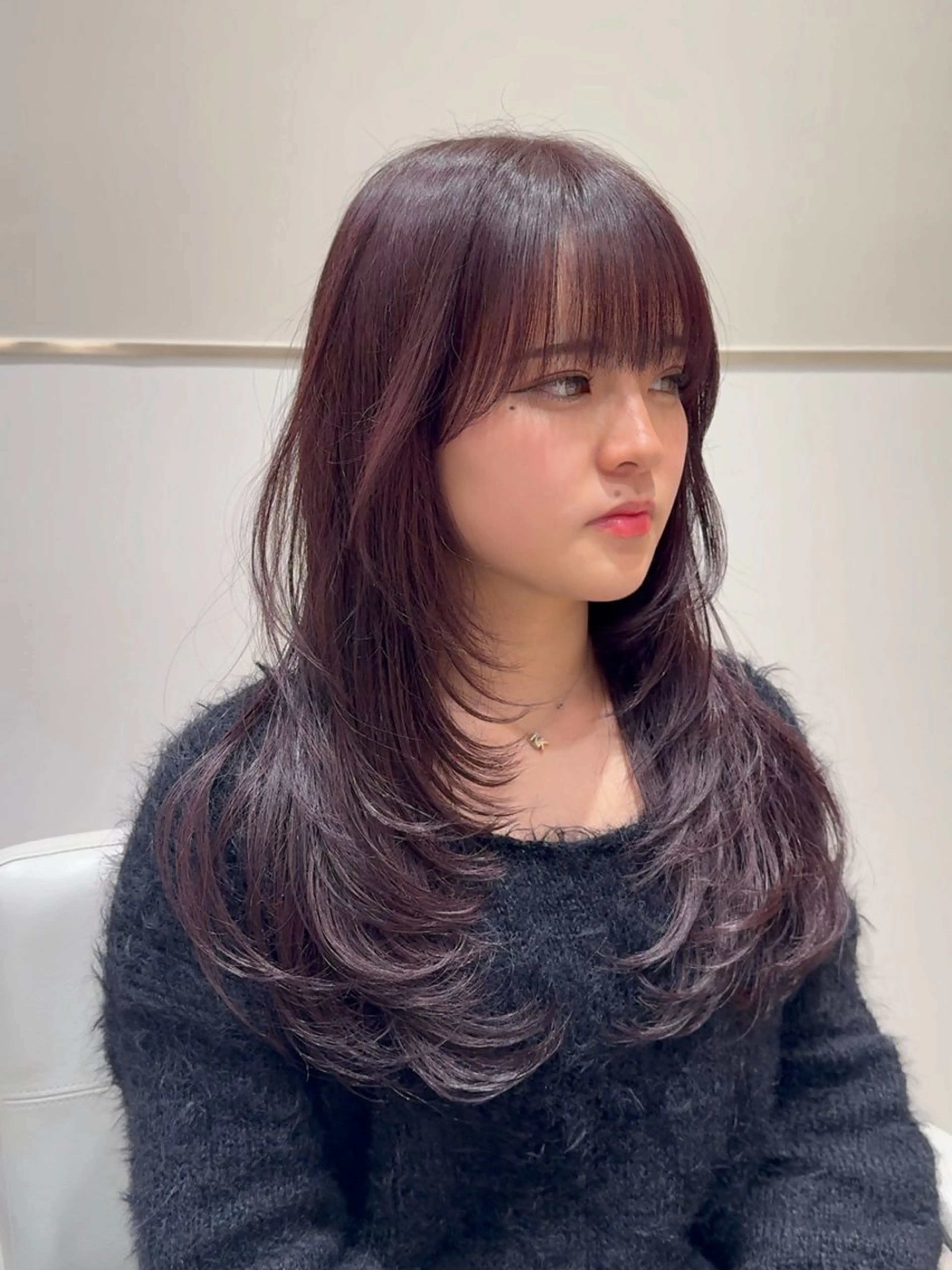 ロング カット ヘアカラー トリートメント レイヤーカット/透明 感カラー🐬永井瑠栞のヘアスタイル