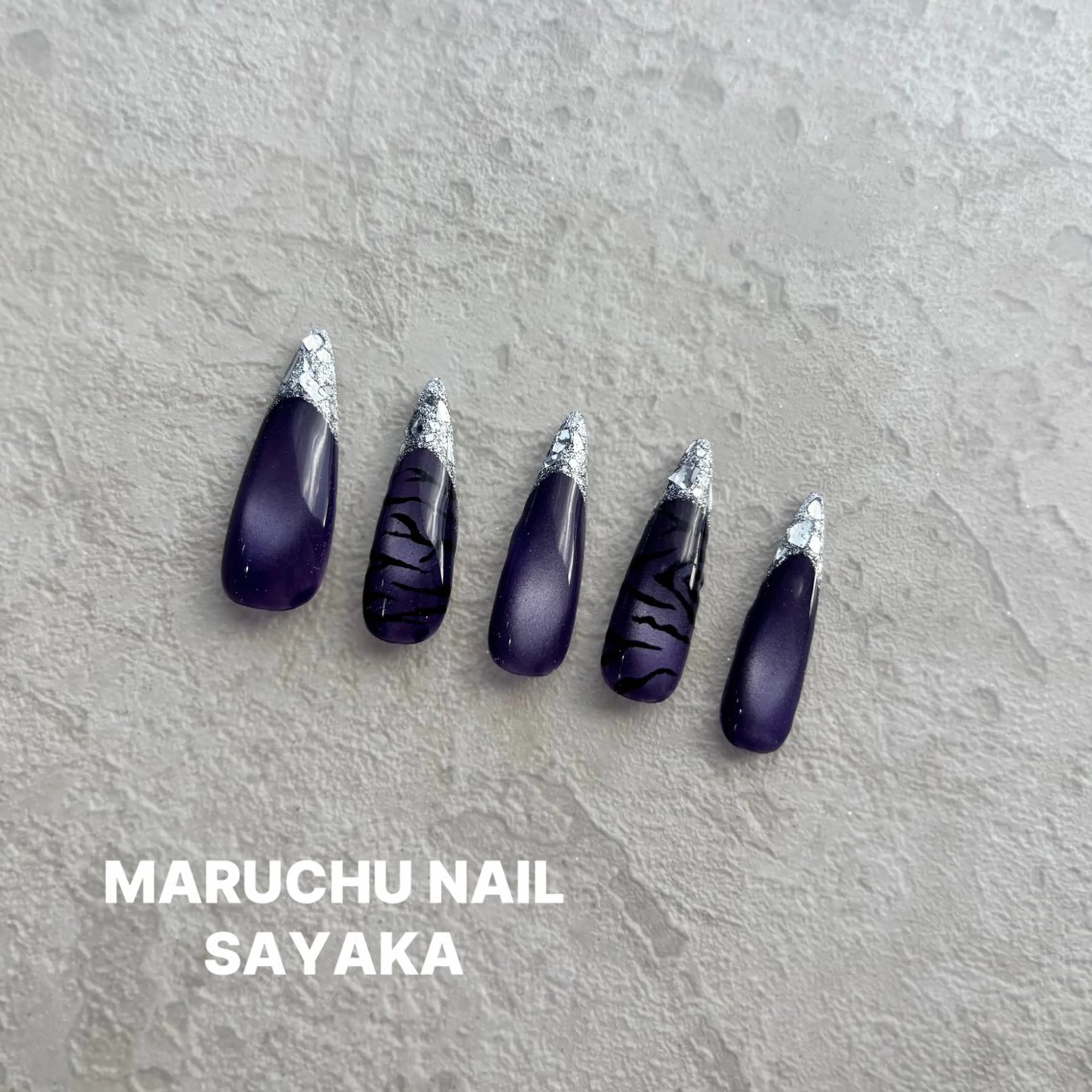 ネイル アートネイル フレンチネイル ガラスフレンチ ハンドネイル ハンドケア MARUCHU SAYAKAのネイルデザイン