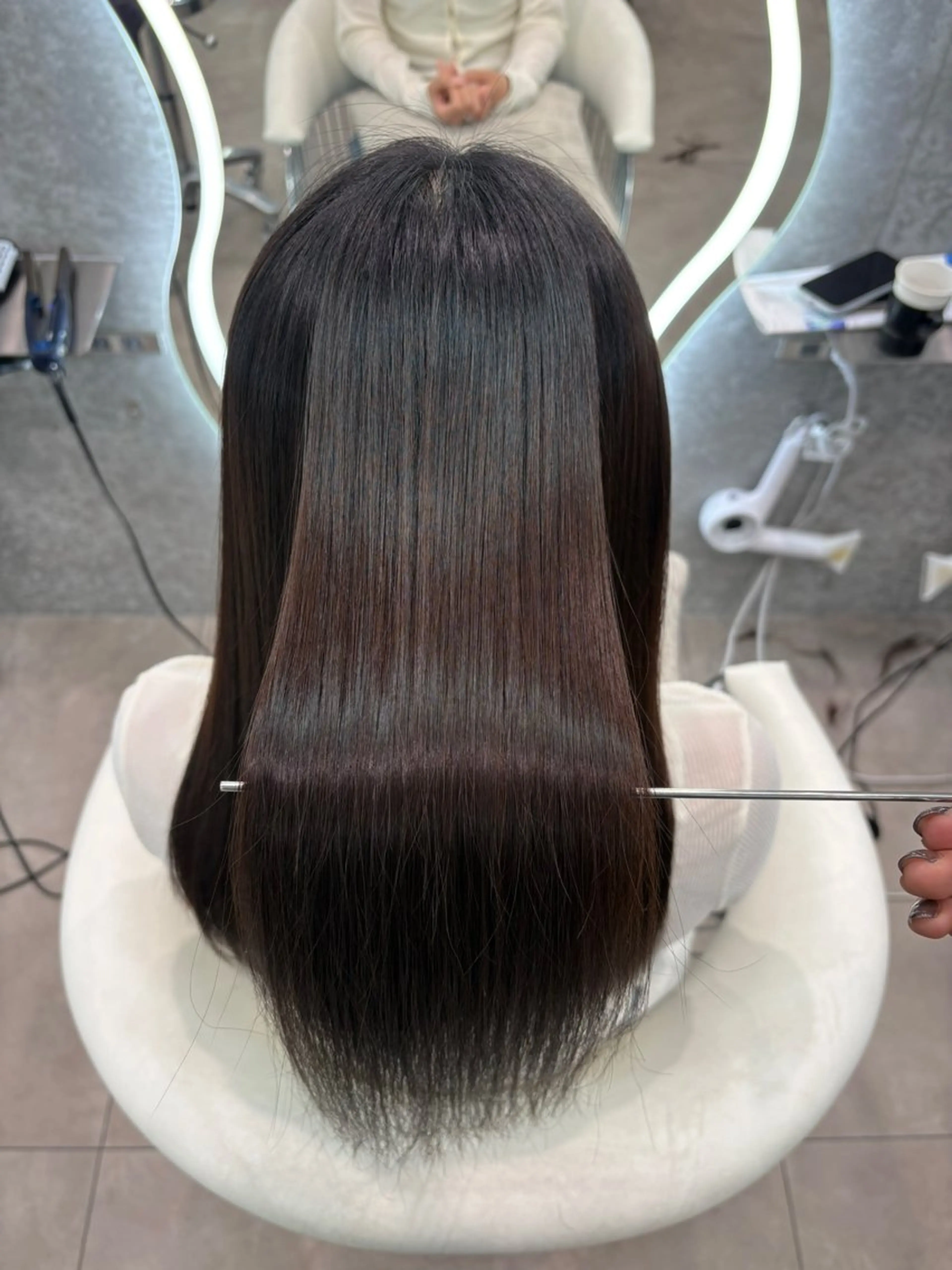 ロング ヘアアレンジ アッシュ ボブ くびれヘア 顔まわりレイヤー 顔周りカット 縮毛矯正 トリートメント ヘアセット 大宮‎🩵縮毛矯正 レイヤー　佐藤和のヘアスタイル