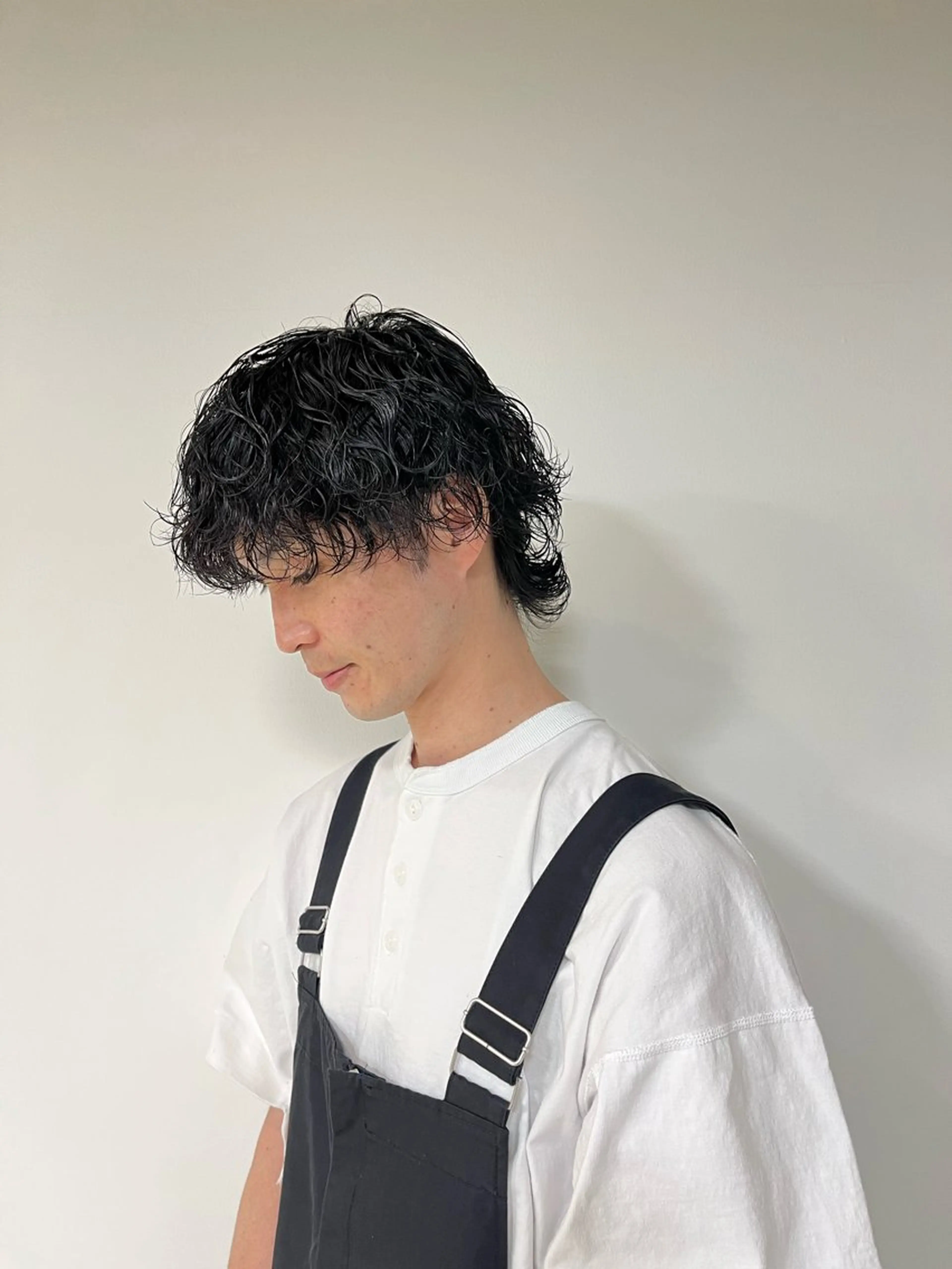 ショート パーマ メンズ メンズパーマ 波巻きパーマ メンズウルフカット ウルフカット カット パーマ トリートメント メンズカット/ hattoriのヘアスタイル